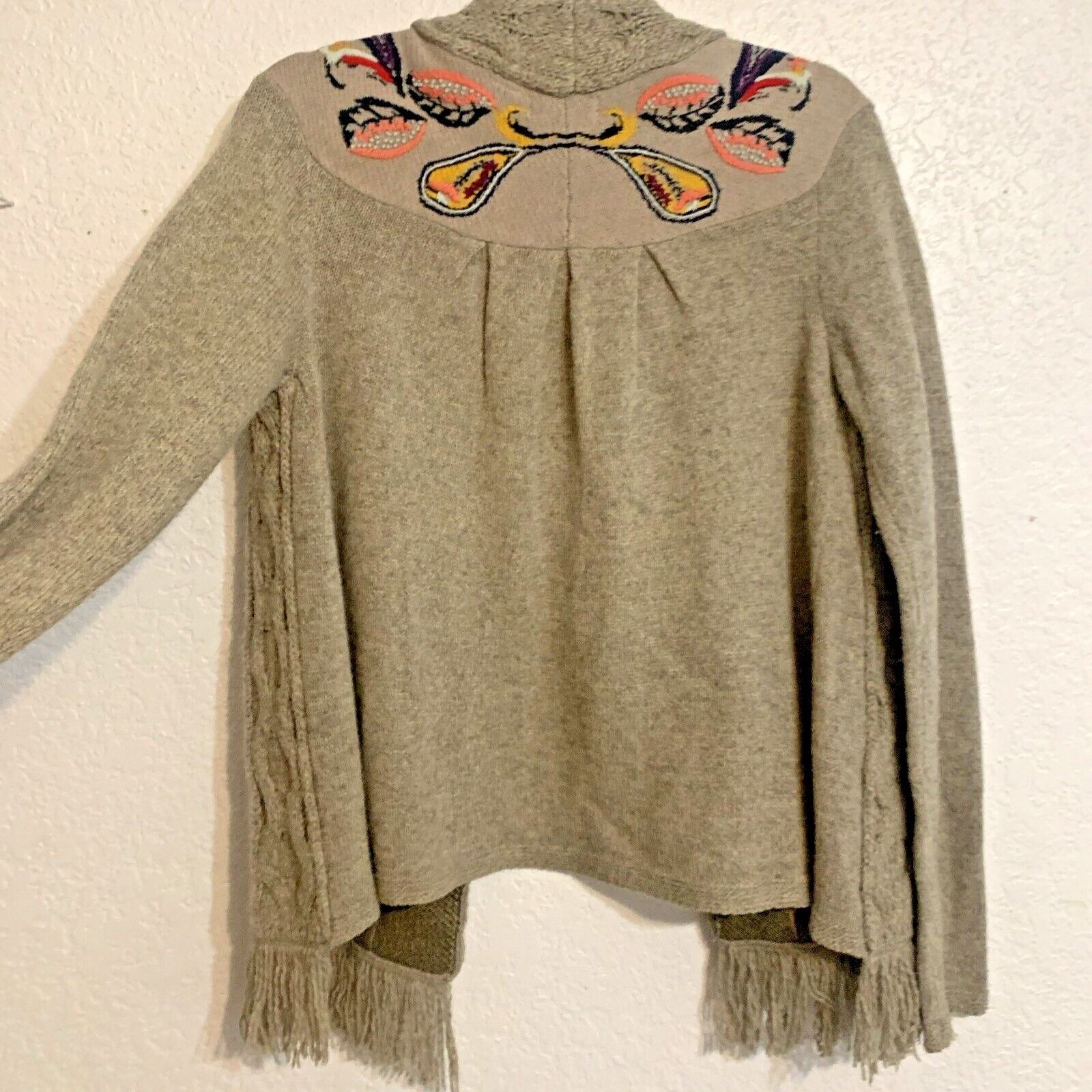 Anthropologie Anthropologie Sleeping Snow Folklore Embroidered Cardigan Sz Size S / US 4 / IT 40 - 8 Thumbnail