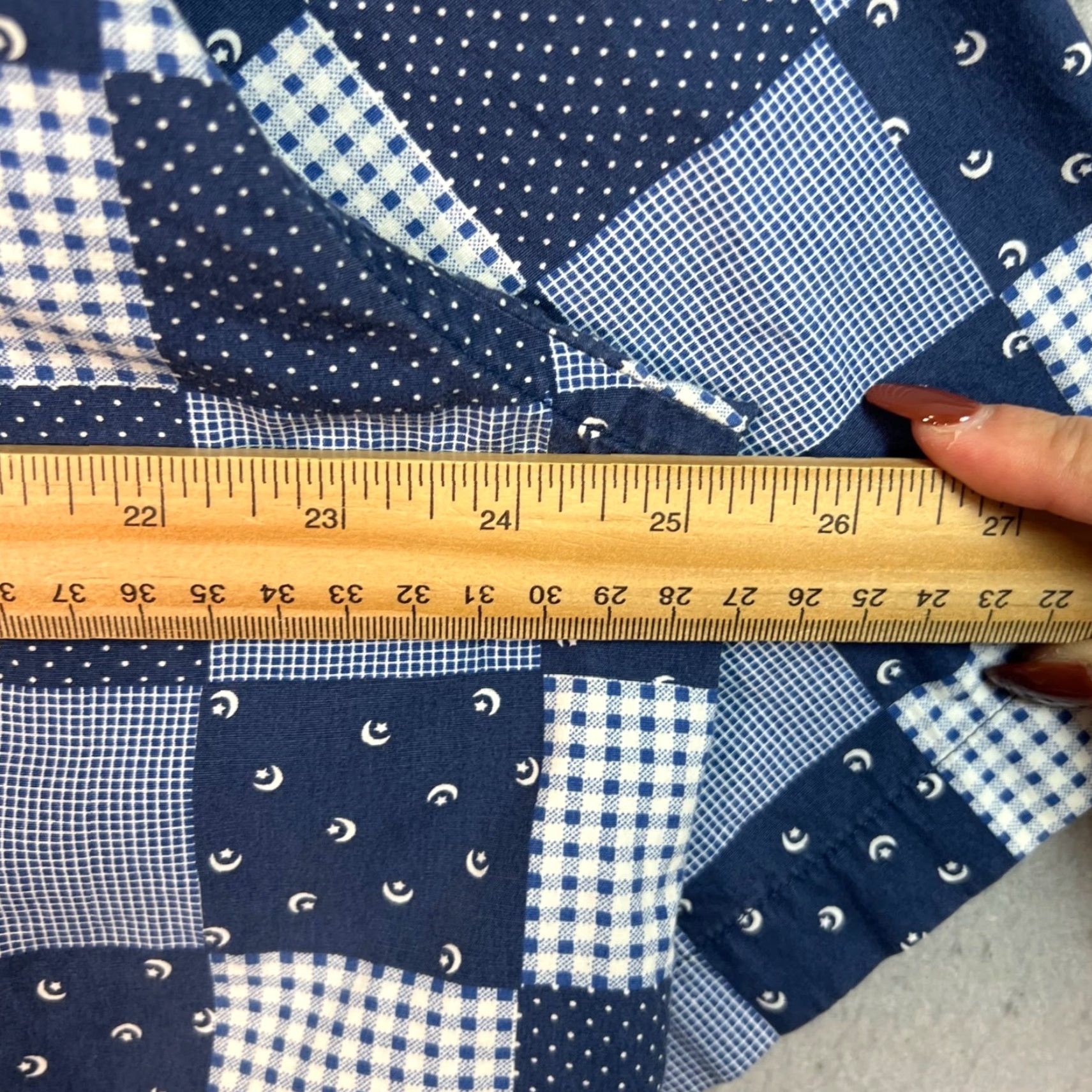Dockers DOCKERS Mens Large Blue Patchwork Short Sleeve Button-Down Shirt 100% Cotton Size US L / EU 52-54 / 3 - 6 Thumbnail