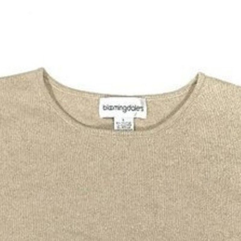 Bloomingdale's Bloomingdale's Ivory/Gold Cashmere Blend Top | Size L Size L / US 10 / IT 46 - 2 Thumbnail