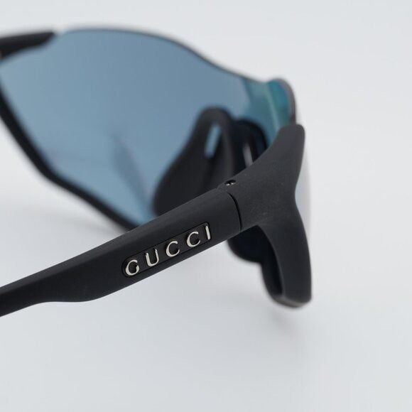 Gucci Gucci GG2018S 001 Sunglasses Matte Black Shield Frame, Smoke Size ONE SIZE - 5 Thumbnail