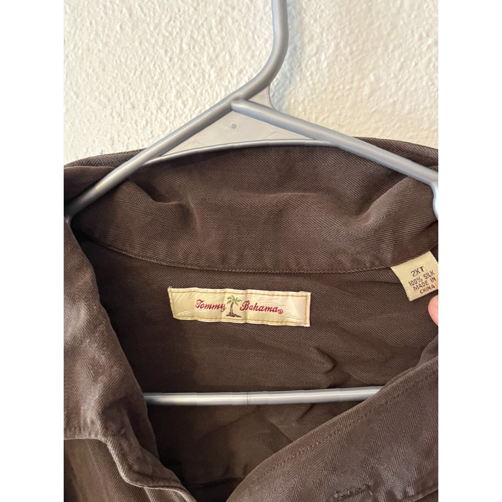 Tommy Bahama Tommy Bahama Shirt Mens 2XT Silk Button-Up Long Sleeve Brown Size US XXL / EU 58 / 5 - 2 Thumbnail