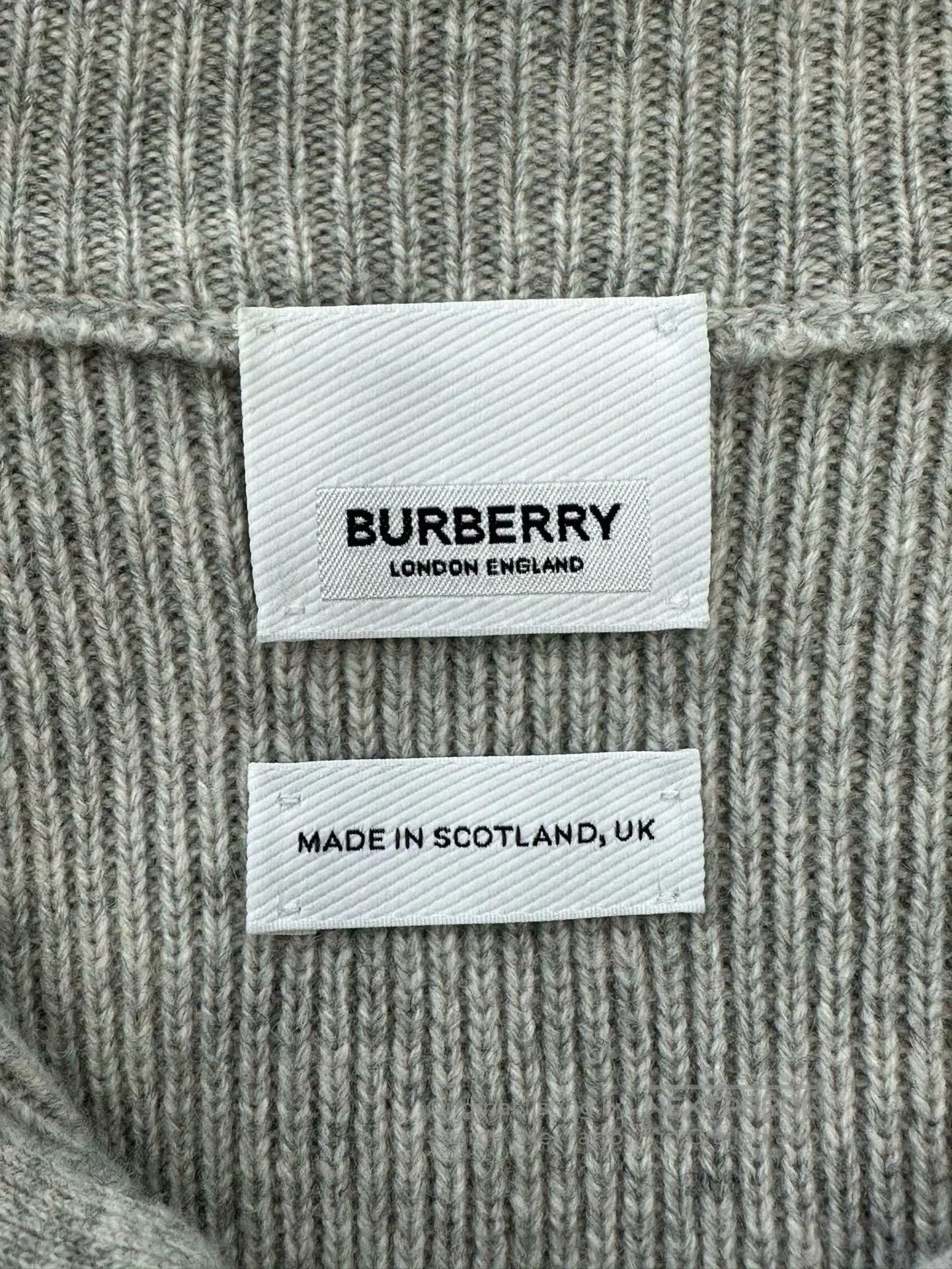 Burberry Burberry Gray Embroidery Logo Old Money Style Knit Sweater Size US XL / EU 56 / 4 - 3 Thumbnail