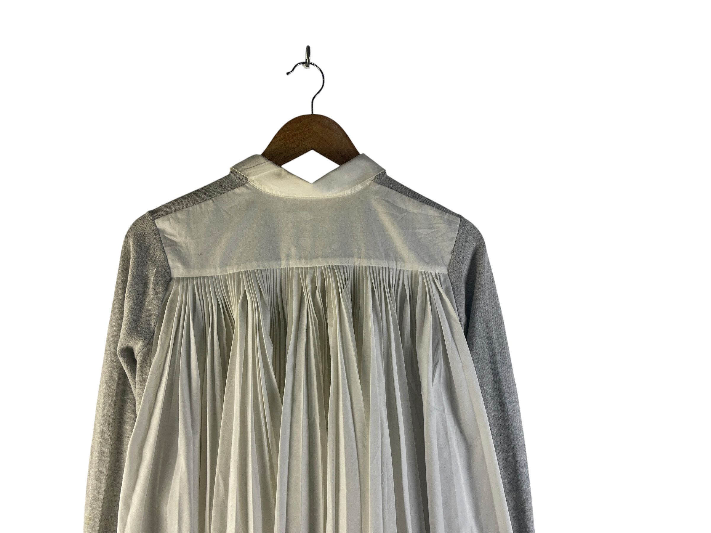 Sacai Sacai Pleated Back Cardigan Hybrid Knit Shirt Japan Designer Size US S / EU 44-46 / 1 - 11 Thumbnail