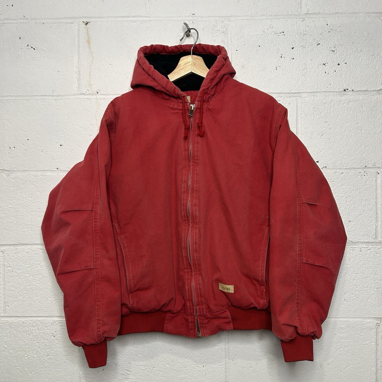 Vintage Vintage 90’s Berne Hooded Canvas Jacket “Red" Size US L / EU 52-54 / 3 - 1 Thumbnail