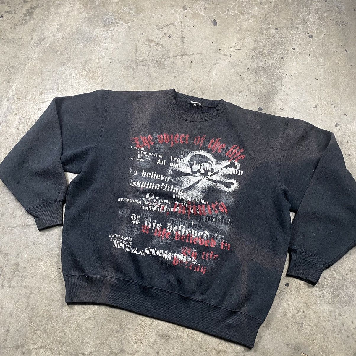 If Six Was Nine × Japanese Brand × Le Grande Bleu (L.G.B.) y2k Beaumont Carr Skulls Poem Tribal Sunfaded Boxy Size US L / EU 52-54 / 3 - 2 Thumbnail