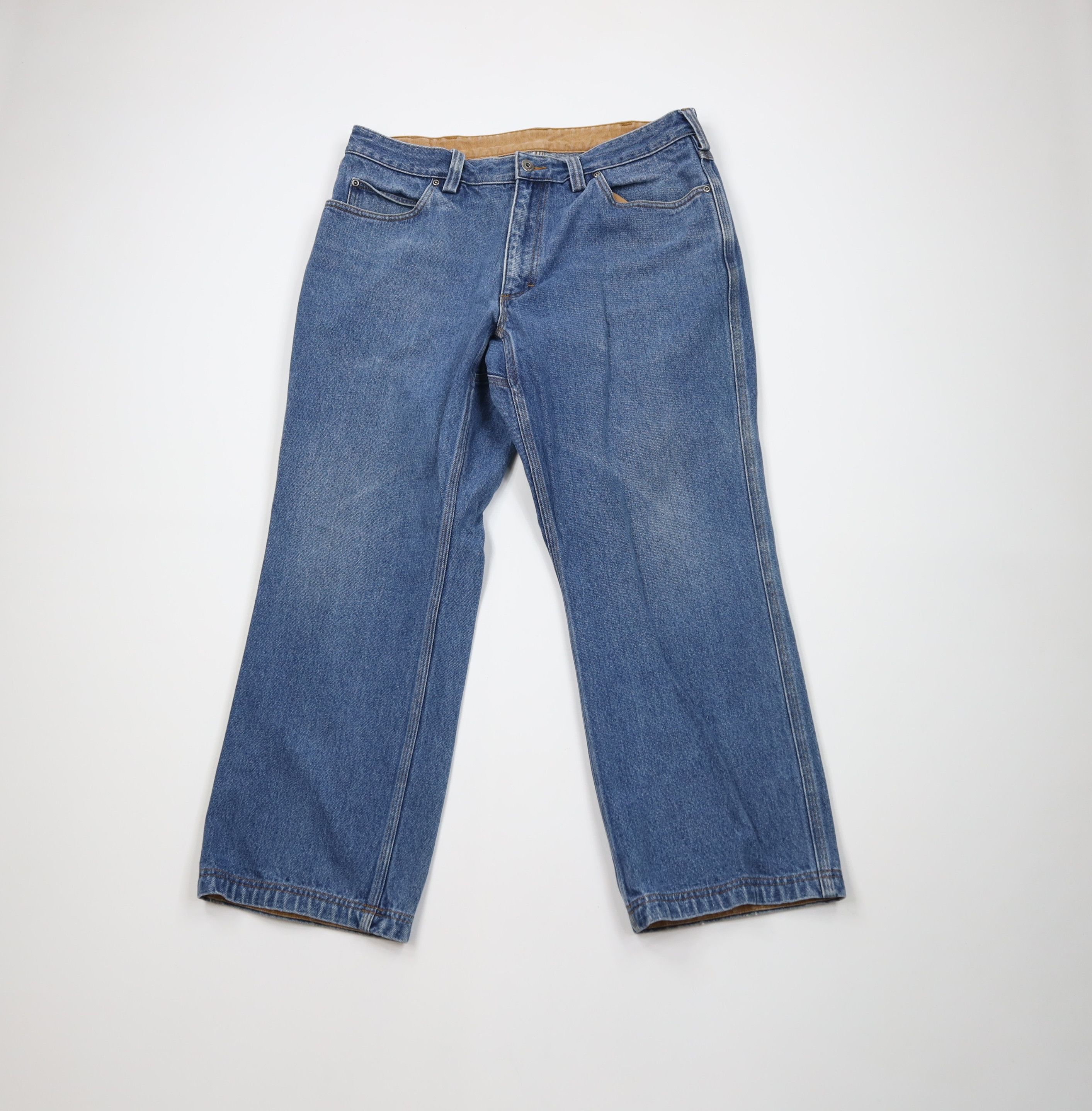 Duluth Trading Company Duluth Trading Co Workwear Wide Leg Denim Jeans Cotton Size US 37 - 1 Thumbnail