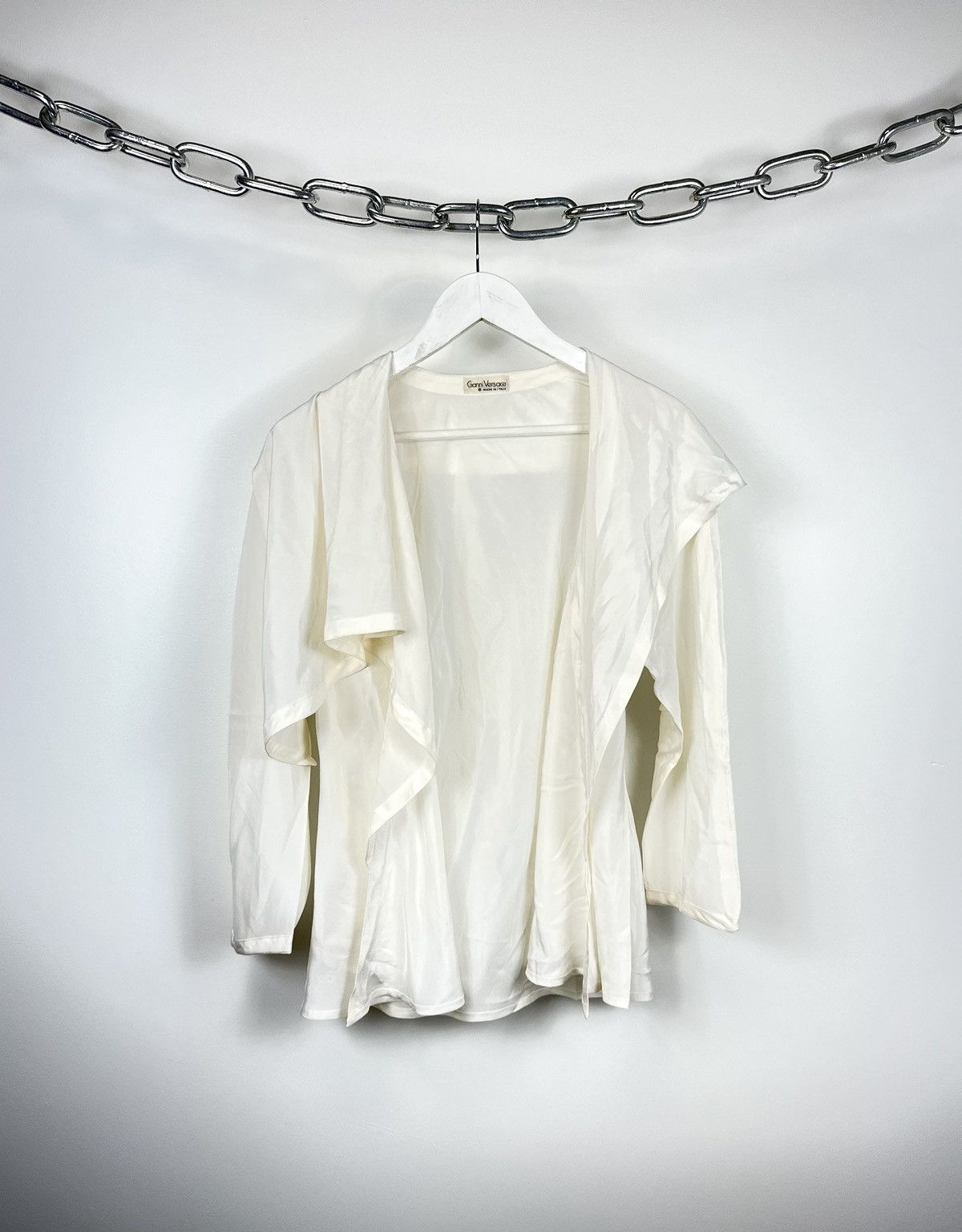 Versace Vintage 90s Gianni Versace Luxury Designer Silk Blouse Shirt Size M / US 6-8 / IT 42-44 - 1 Thumbnail