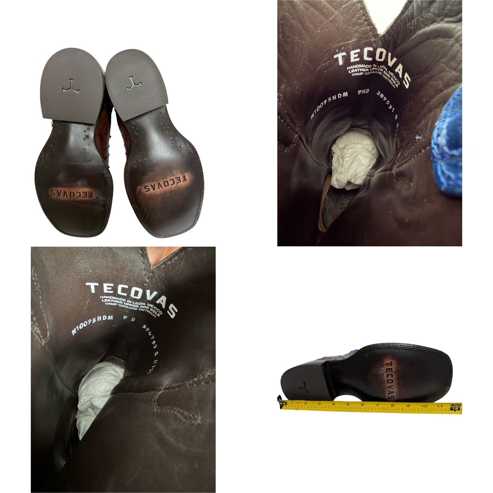 Tecovas NEW TECOVAS THE EMMITT II HAZELNUT DENIM FULL QUILL OSTRICH BOOTS 9D MEN'S READ Size US 9 / EU 42 - 8 Thumbnail