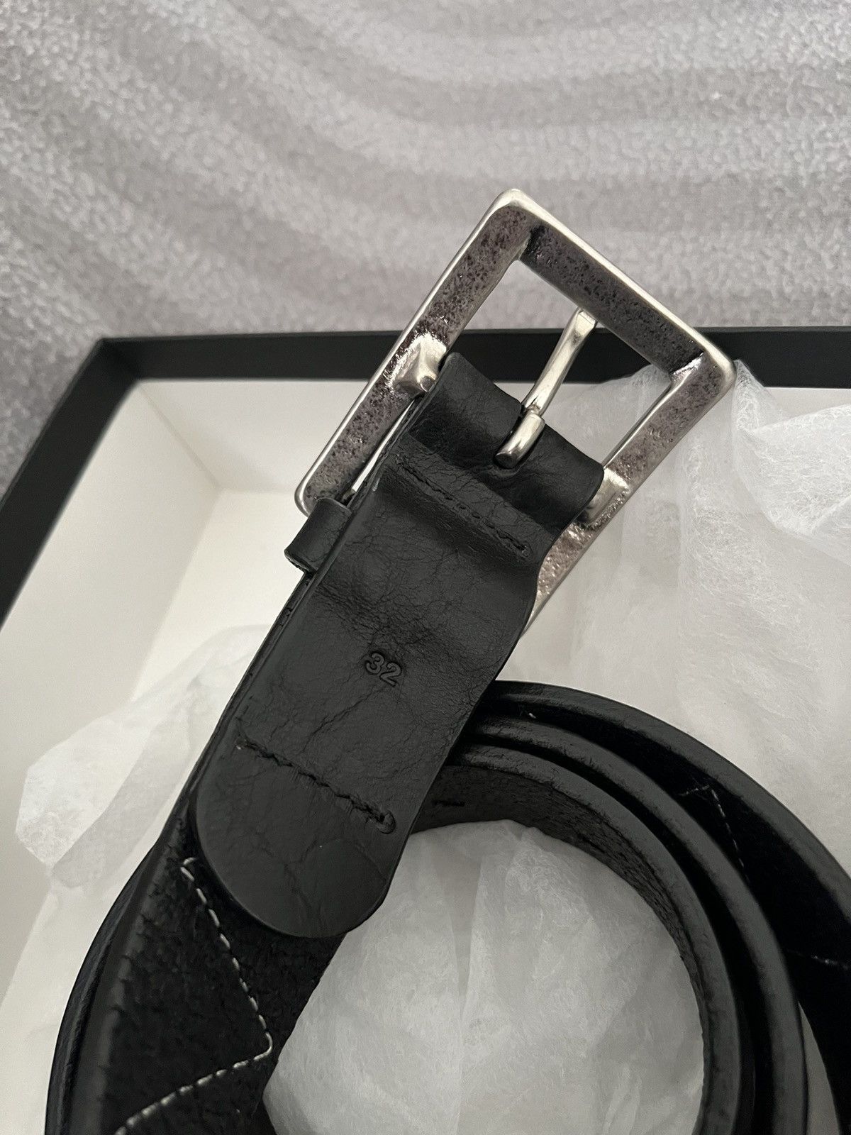 Neighborhood Neighborhood Leather Belt Size 32 - 3 Thumbnail