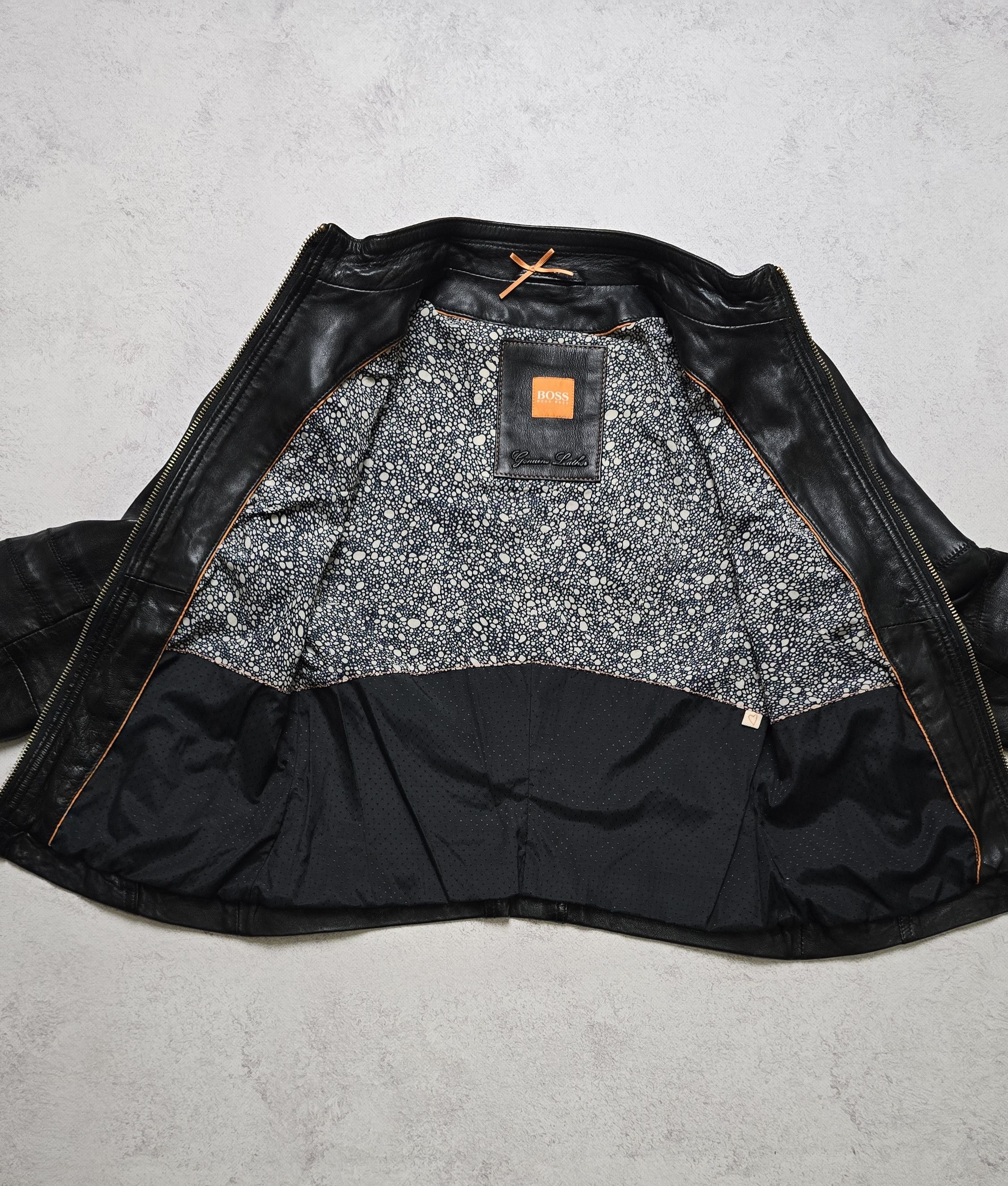 Hugo Boss Hugo Boss Orange Jonassa Black Leather Biker Jacket Size XS / US 0-2 / IT 36-38 - 18 Thumbnail