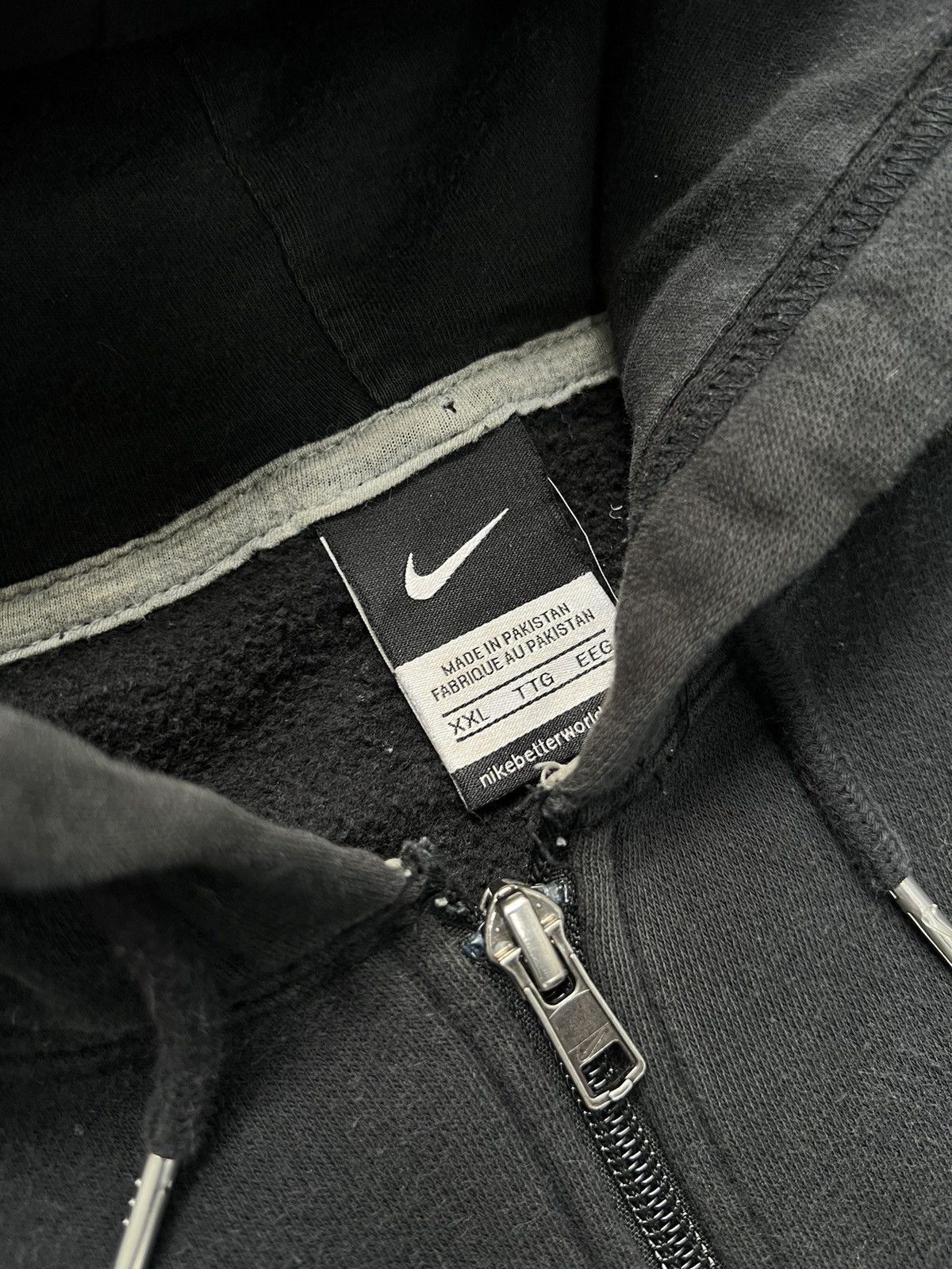 Nike × Vintage VINTAGE Y2K Nike Essential Black zip up Hoodie sweatshirt Size US XXL / EU 58 / 5 - 3 Thumbnail