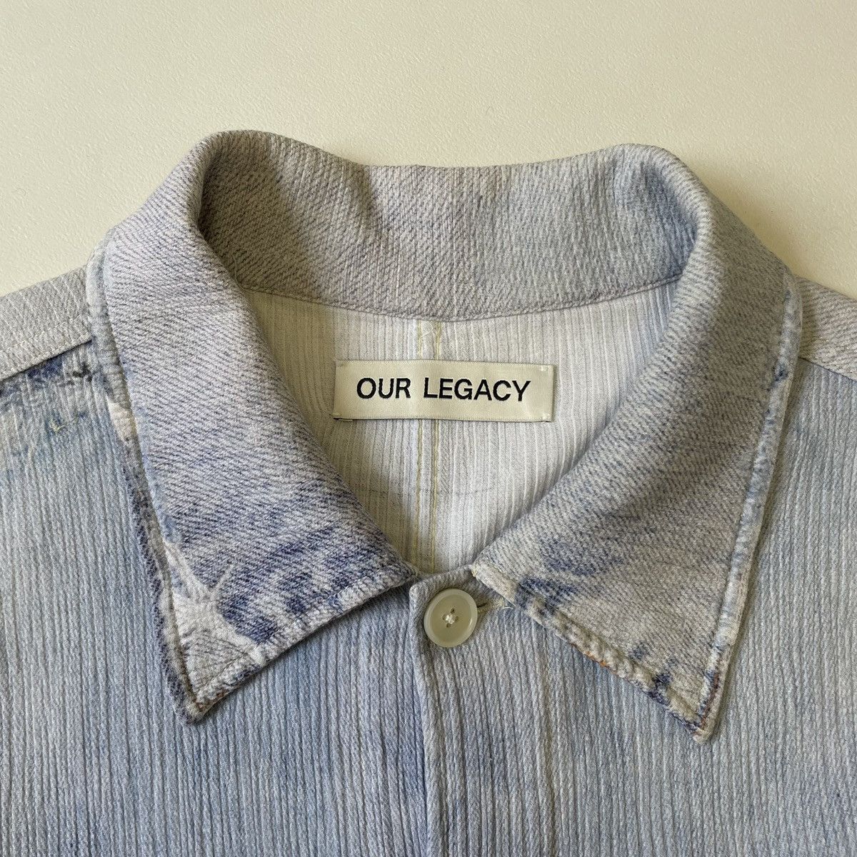 Our Legacy Trompe-l'œil Pleated Denim Print Shirt Size US M / EU 48-50 / 2 - 5 Thumbnail