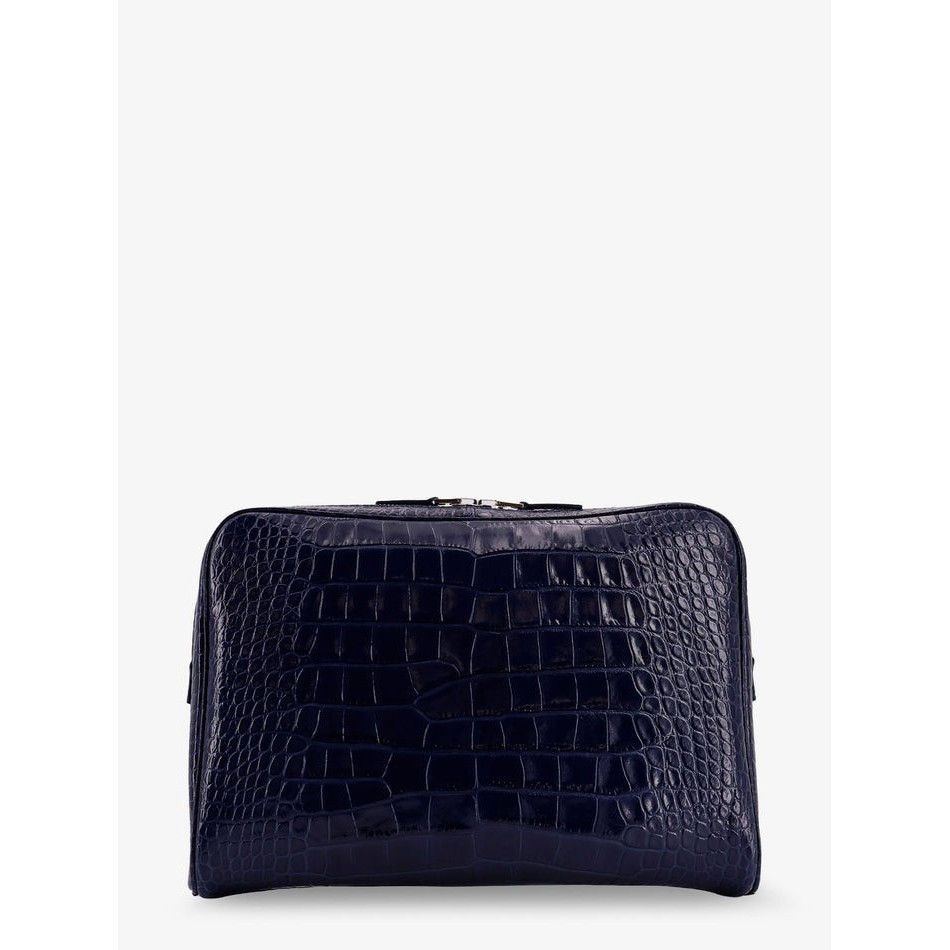Tom Ford TOM FORD Navy Embossed Leather Clutch Bag New & Authentic Size ONE SIZE - 2 Thumbnail