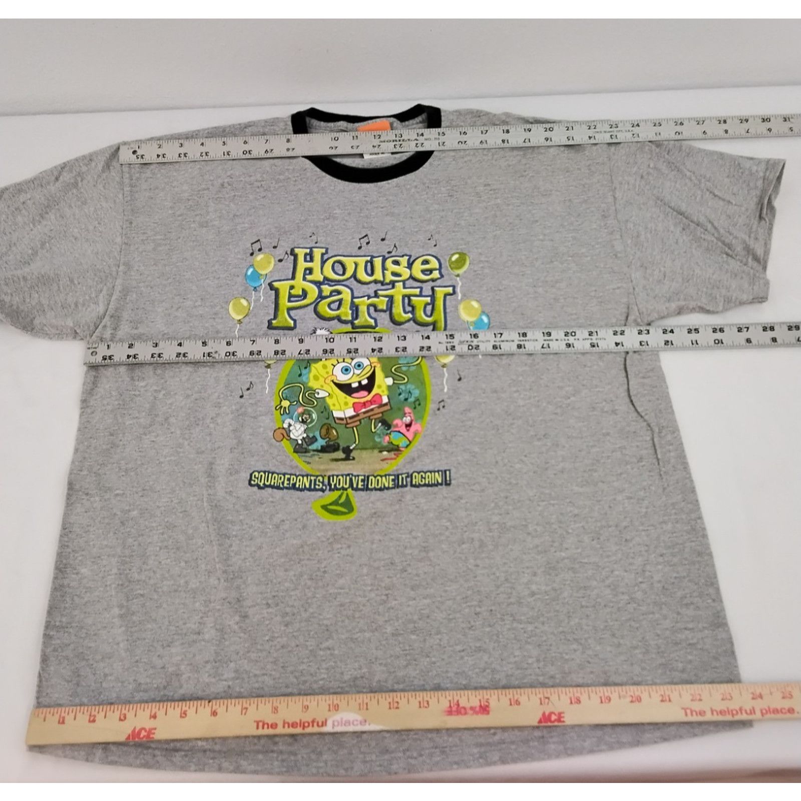 Nickelodeon Spongebob Squarepants T-Shirt Adult XL House Party Gray Y2K Size US XL / EU 56 / 4 - 7 Thumbnail