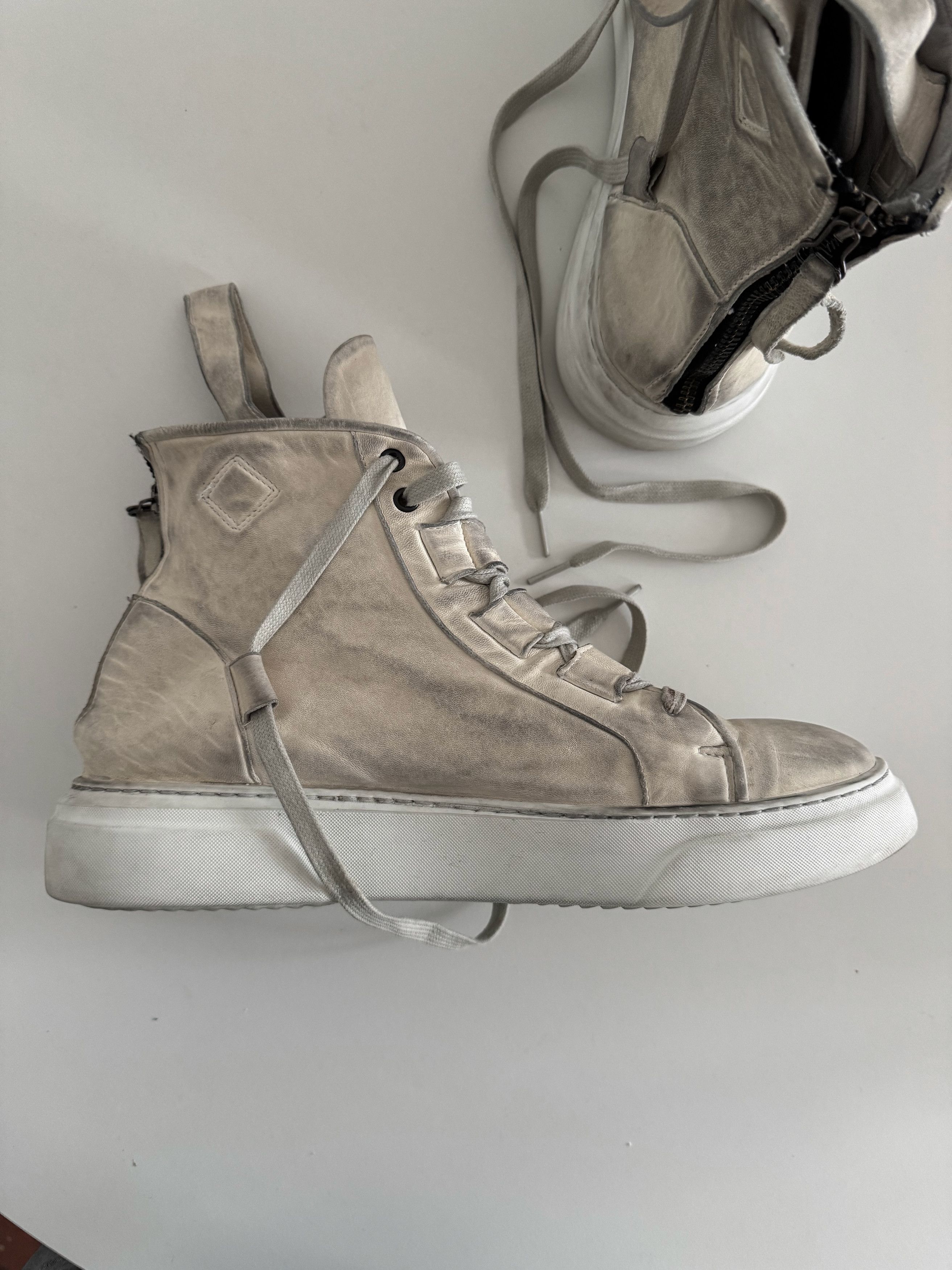 Masnada Masnada Strap Leather Sneakers - Dirty White Size US 12 / EU 45 - 7 Thumbnail