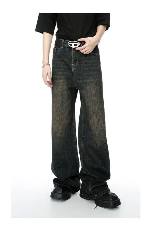 Other Vintage striped design Distressed washed jeans Size US 32 / EU 48 - 2 Thumbnail