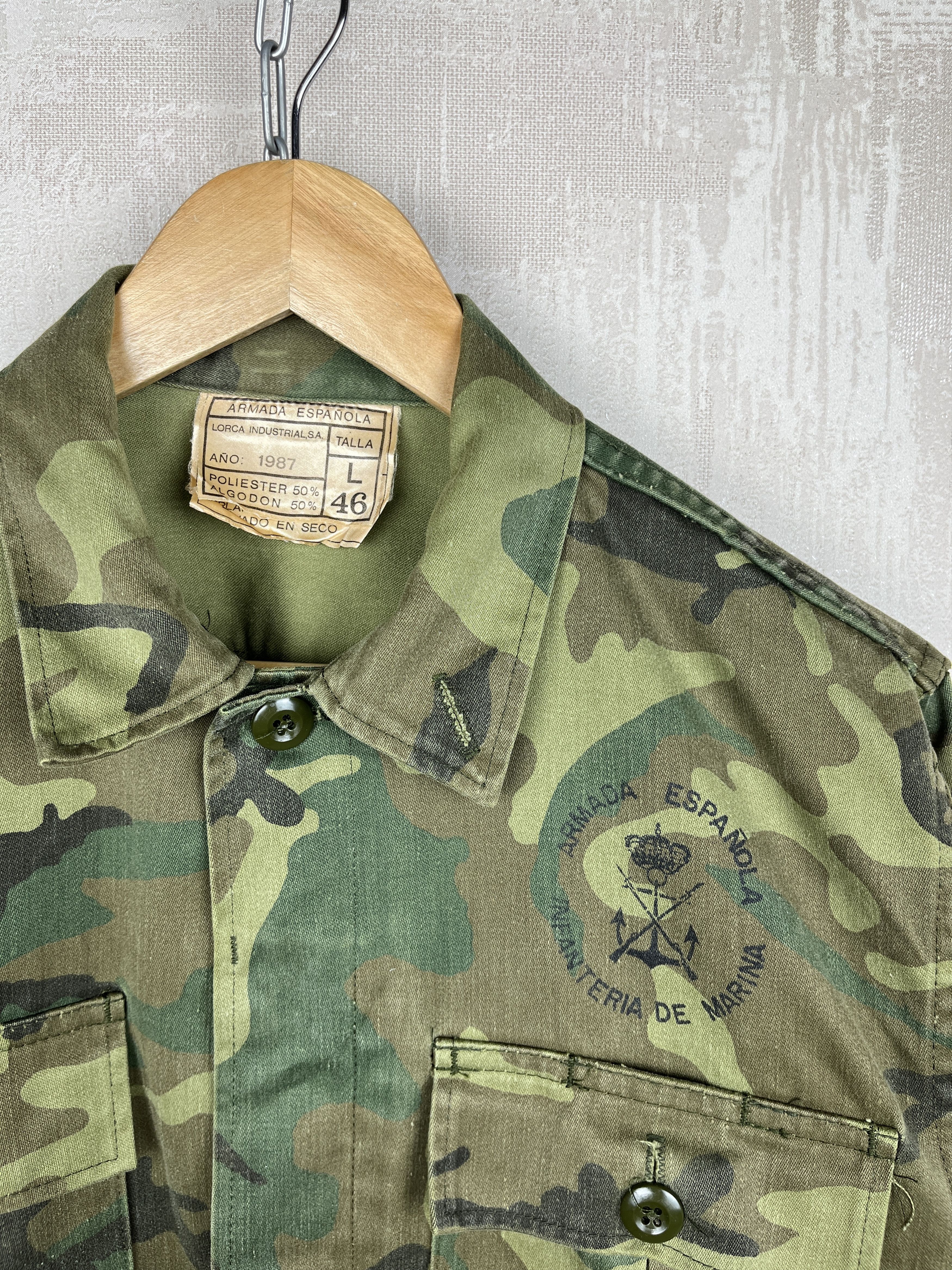 Vintage 80's Vintage Spanish Army Armada Espanola Woodland Jacket Size US S / EU 44-46 / 1 - 8 Thumbnail