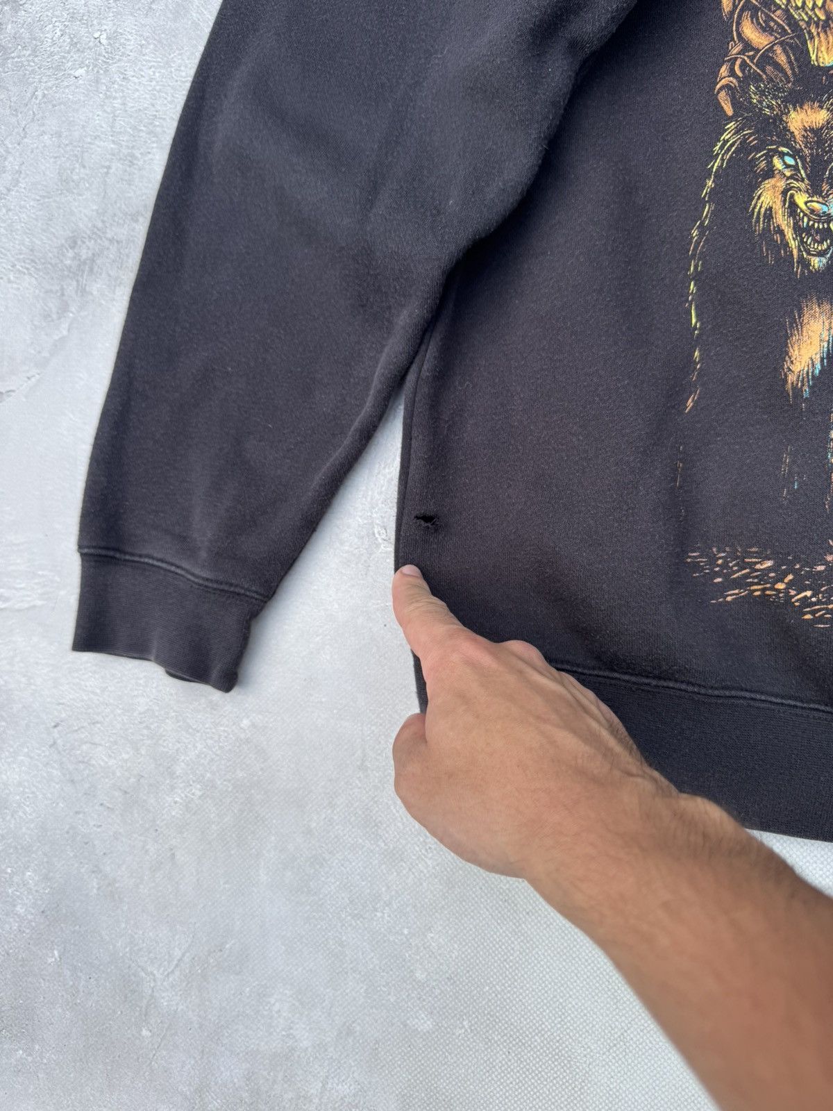 Band Tees Vintage Amon Amarth Fade Baggy Zip Hoodie Size US L / EU 52-54 / 3 - 9 Thumbnail