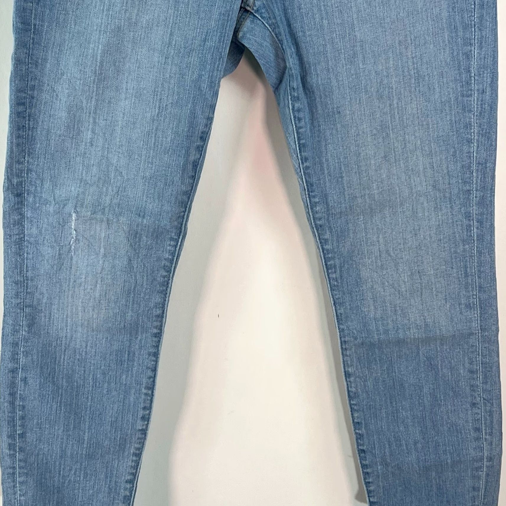 Loft Loft Jeans Women's Modern Skinny Distressed Hem Ankle Blue Denim Size 27/4 28X29 Size 27" / US 4 / IT 40 - 3 Thumbnail