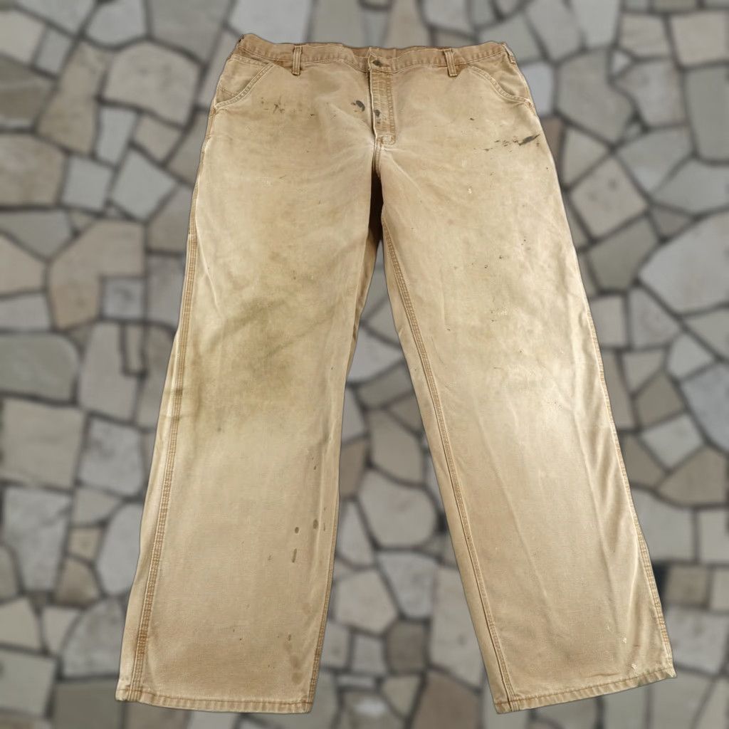 Carhartt Carhartt Pants Men's 42x34 Brown Cotton Workwear Dungaree Fit Carpenter Distressed Canvas Size US 42 / EU 58 - 1 Thumbnail
