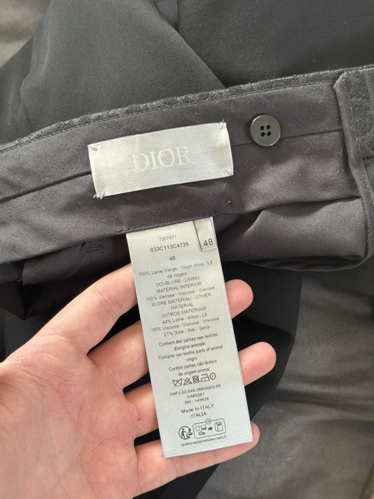 Dior DIOR OBLIQUE SUIT BLACK VIRIGIN WOOL & SILK INTERIOR Size 48L - 18 Thumbnail