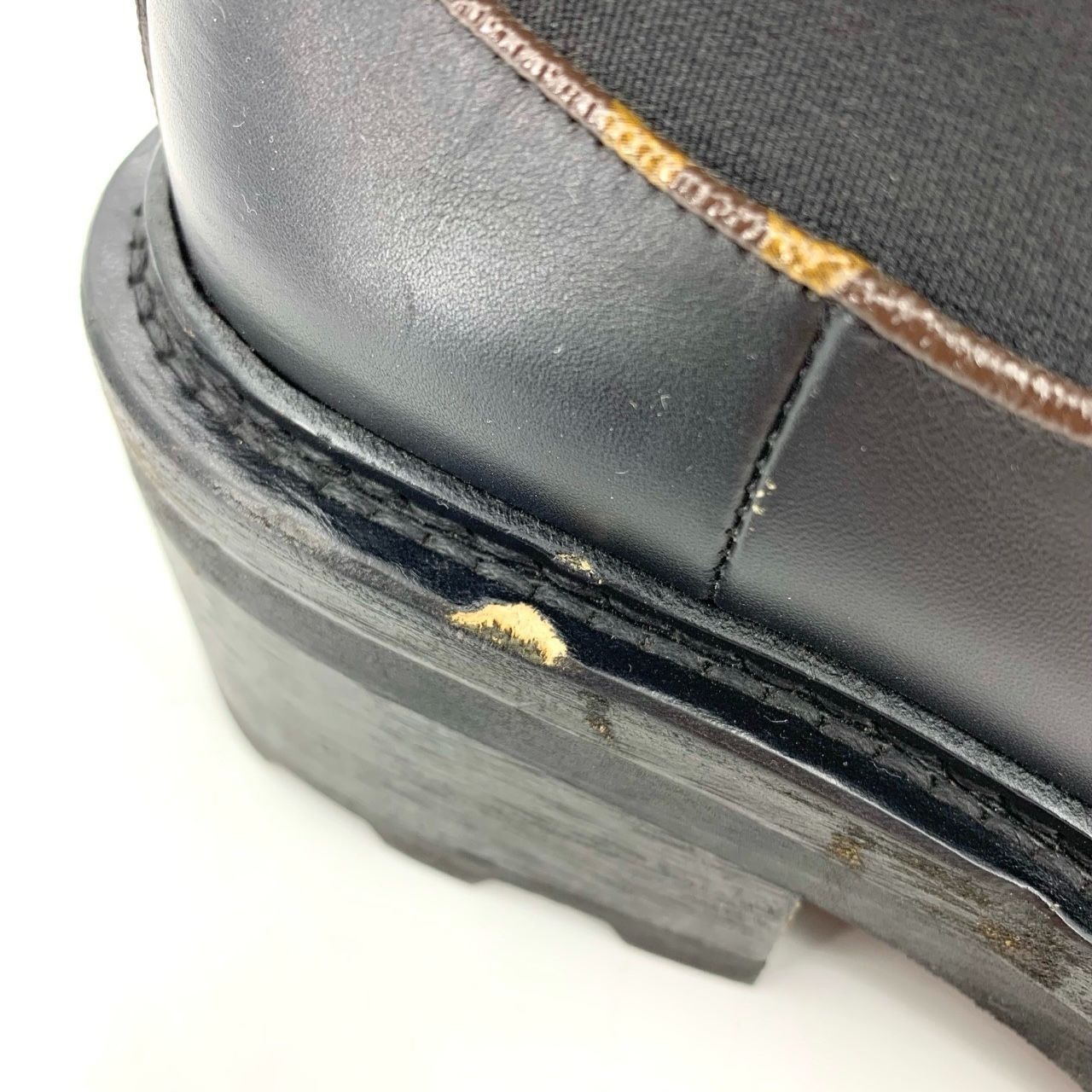Louis Vuitton Louis Vuitton Black Leather Mid-Calf Boots 36.5 Thick Sole S Size US 6.5 / IT 36.5 - 3 Thumbnail