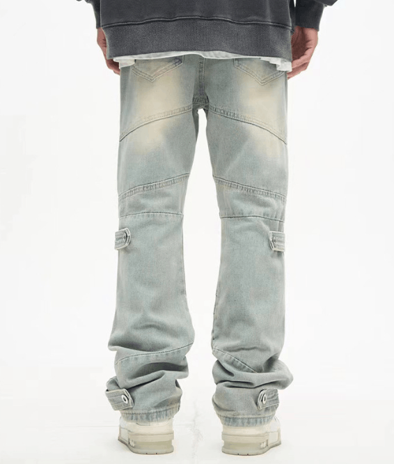 Japanese Brand × Jean Vintage street wash casual straight loose cargo jeans Size US 32 / EU 48 - 4 Thumbnail