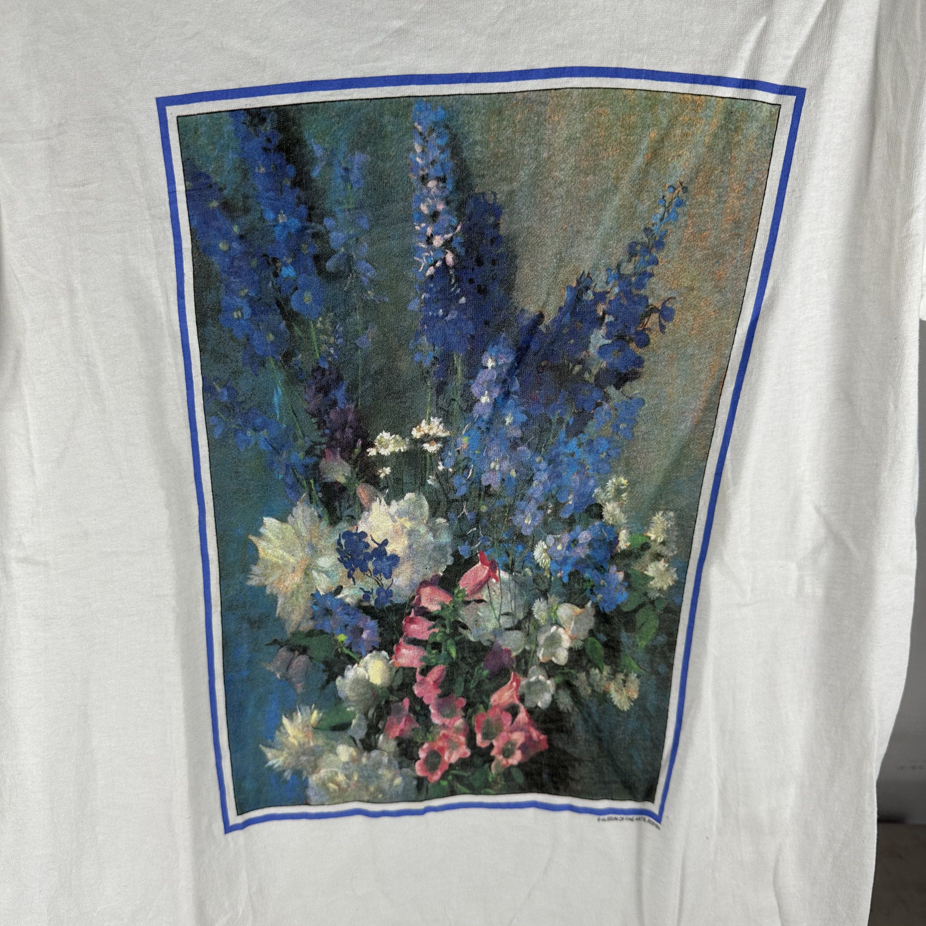 Vintage ​​​90s Floral Artwork Museum of Fine Arts Boston T-shirt Size US M / EU 48-50 / 2 - 2 Thumbnail