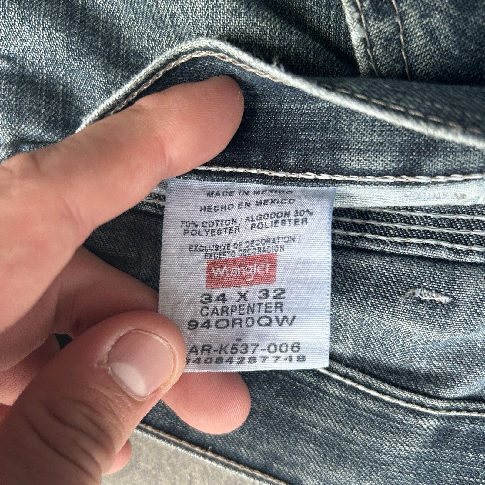 Wrangler Vintage Wrangler Carpenter Jeans Men’s 34 X 32 Workwear Util Size US 34 / EU 50 - 4 Thumbnail
