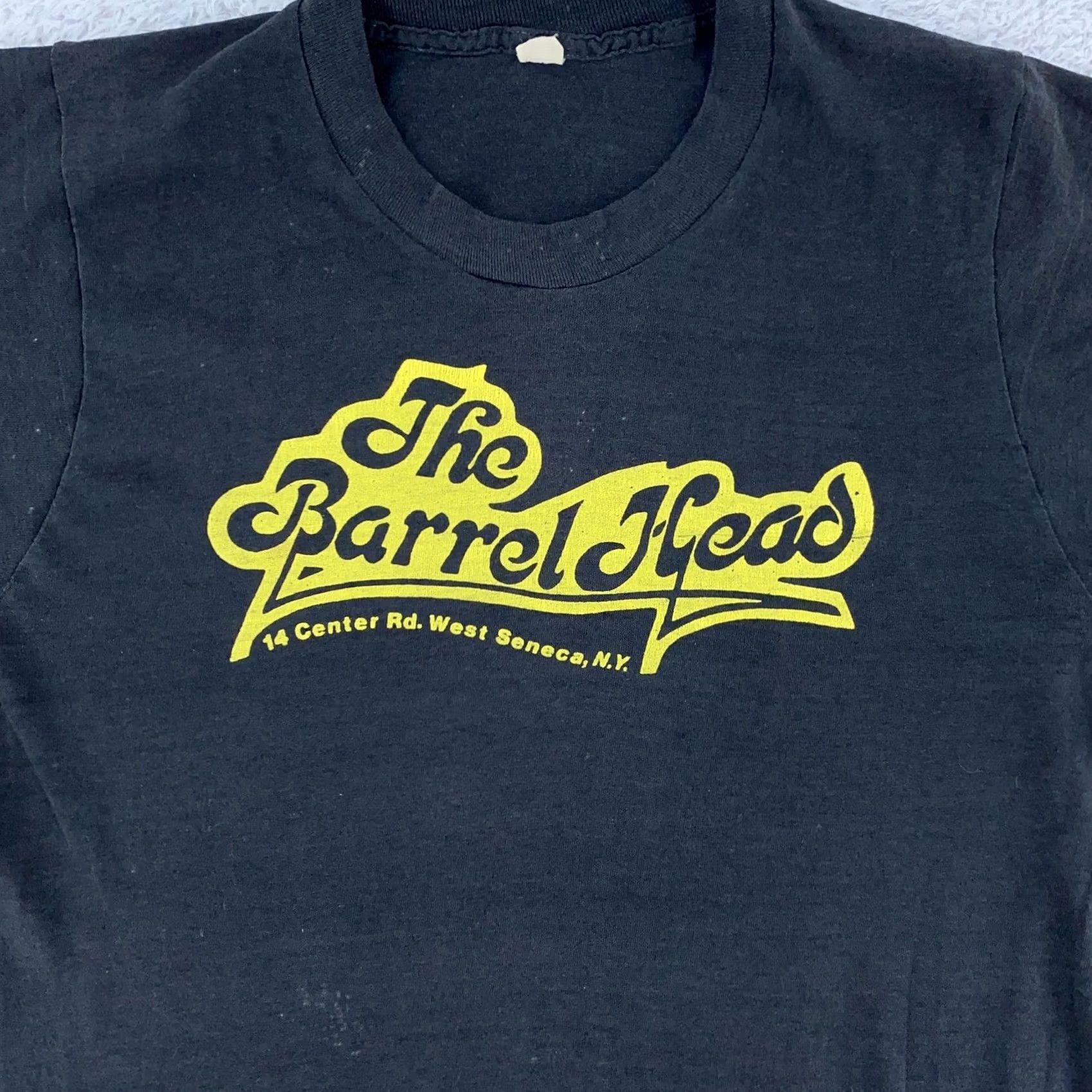Vintage VINTAGE The Barrel Head West Seneca New York Bar Shirt Mens XS Black Short Sleeve Cotton Graphic Print Tee 70s 80s Pub Pub 80s Tee Mens Size US XS / EU 42 / 0 - 2 Thumbnail