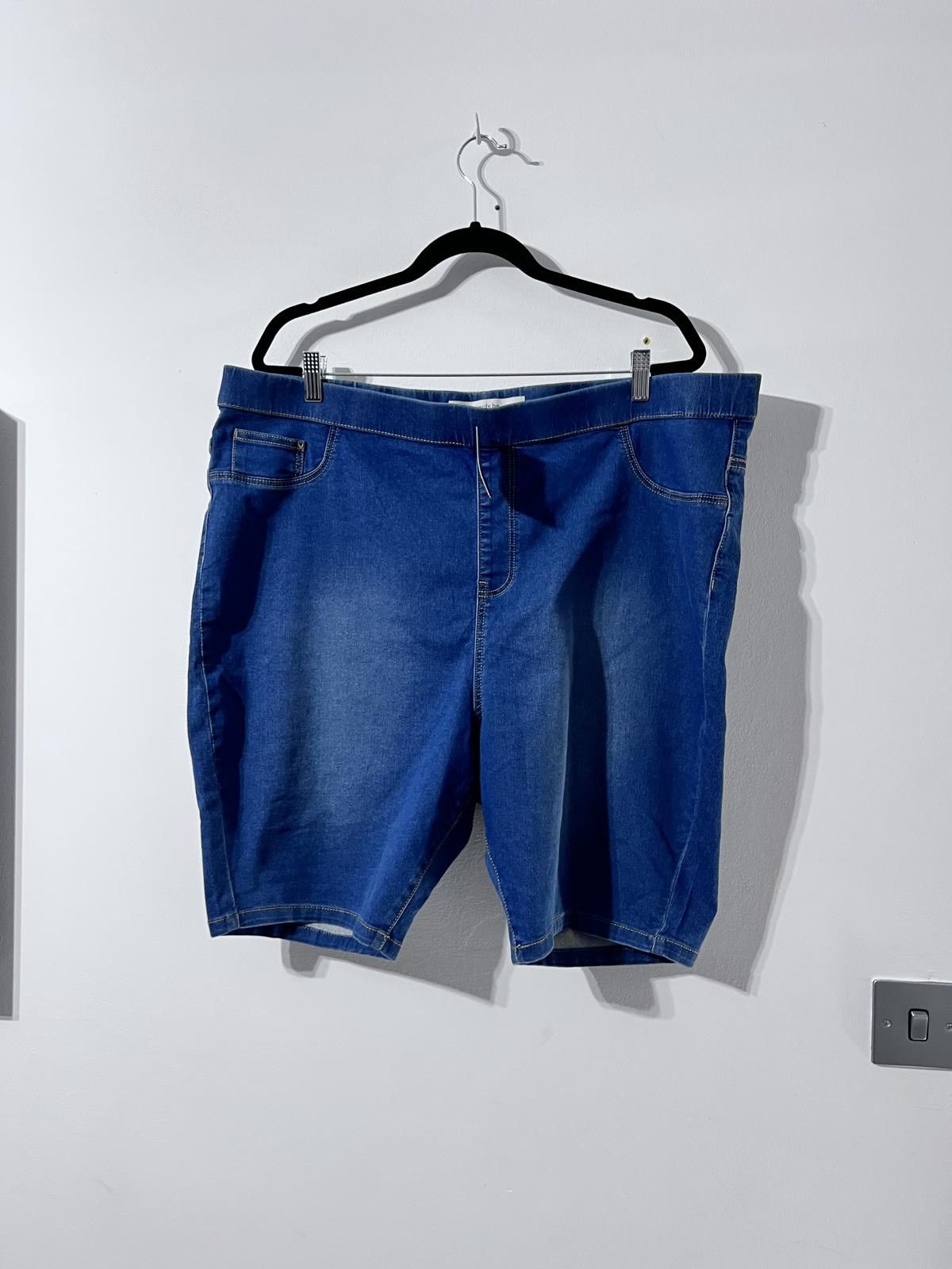 Other Simply Be Denim Blue Stretch Shorts – UK 24 Size 42" / US 20 - 2 Thumbnail