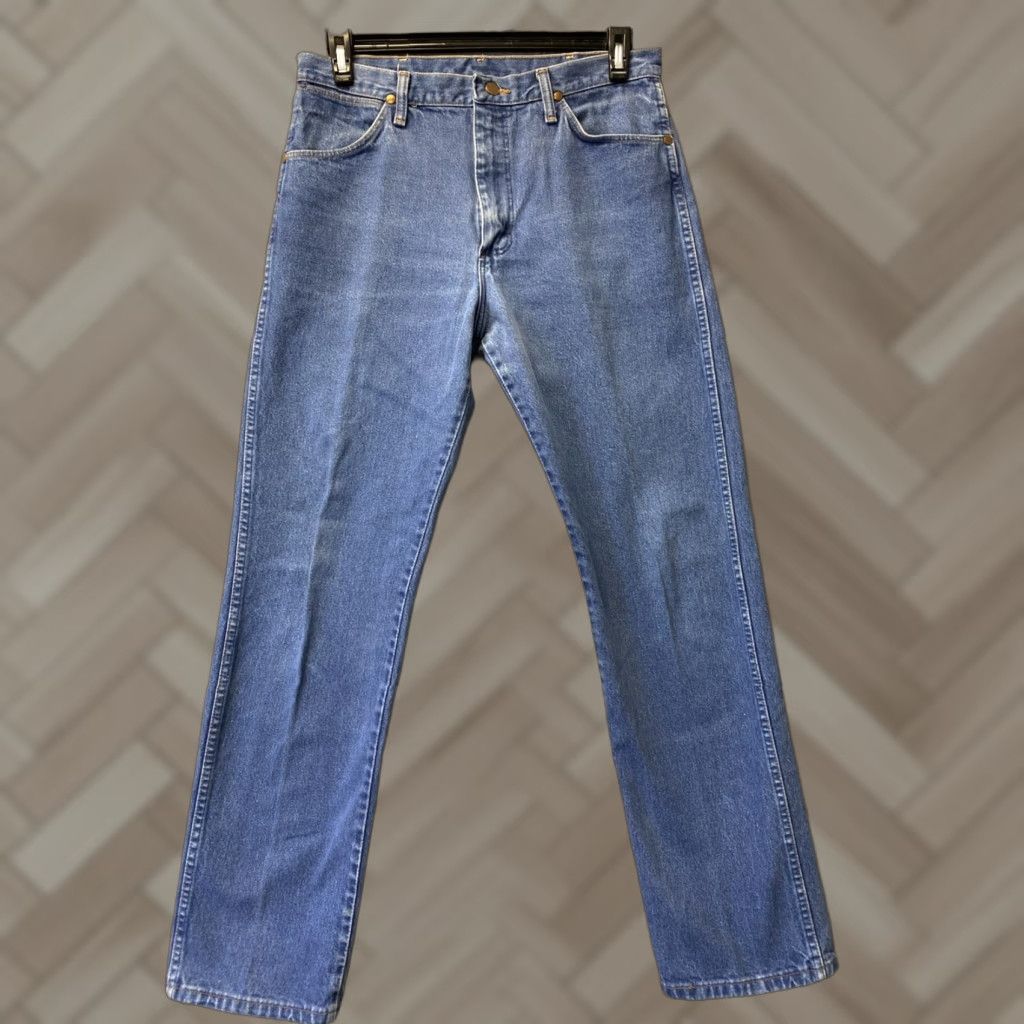 Wrangler VINTAGE Wrangler Jeans Men Denim Straight Slim 33x34 Blue 5-Pocket Design Mens Size US 34 / EU 50 - 1 Thumbnail