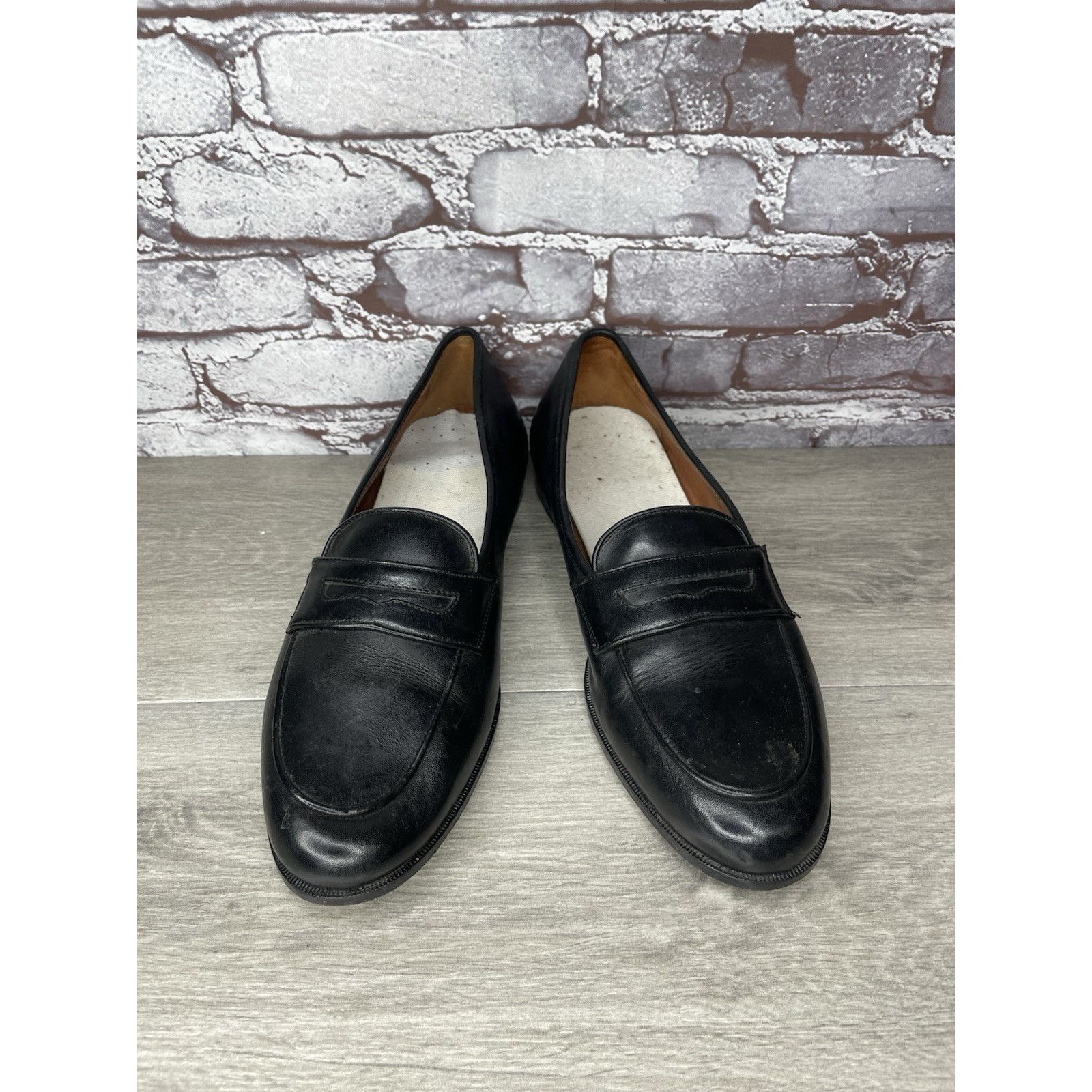 Paolo Mondo Paolo Mando Firenze Black Leather Penny Loafers Dress Shoes Size US 12 / EU 45 - 12 Thumbnail