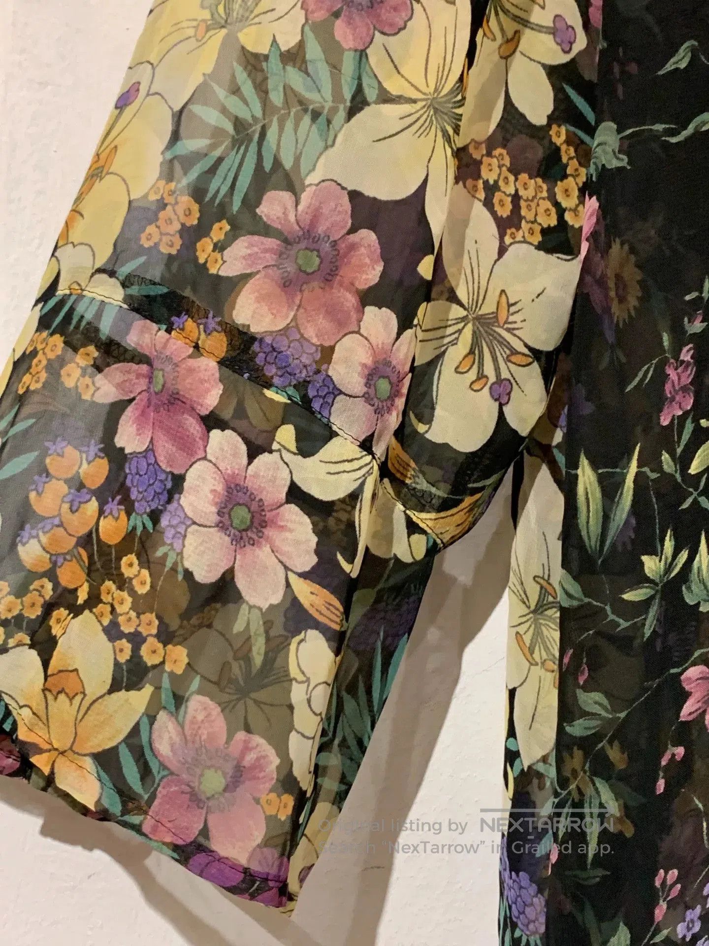 Mademoiselle Non Non Floral Transparent Blouse. Size S / US 4 / IT 40 - 5 Thumbnail