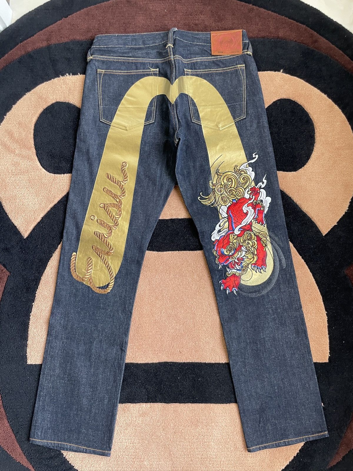 Evisu EVISU lion golden daicock style jeans size：32x34 Size US 32 / EU 48 - 1 Thumbnail