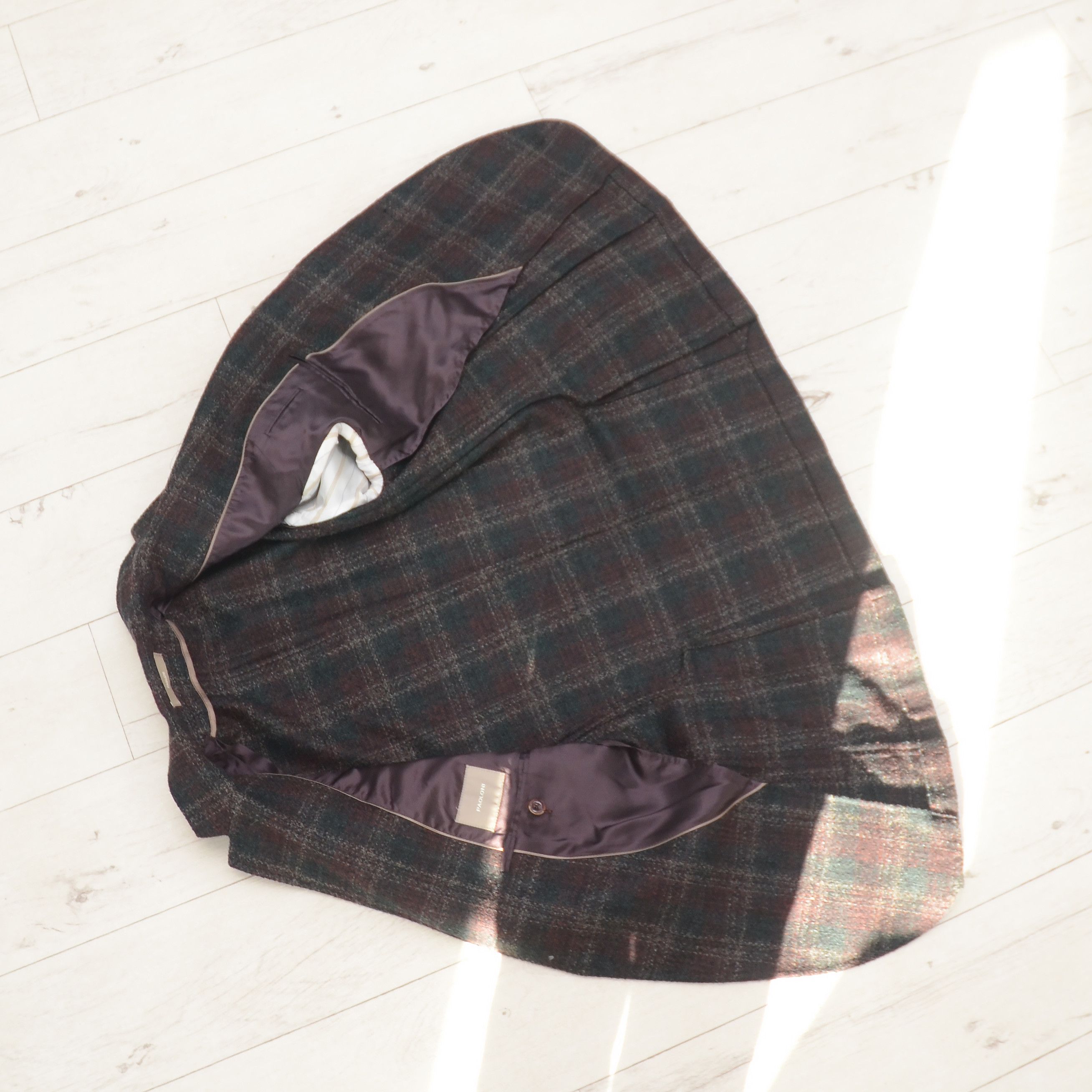 Designer × Paoloni PAOLONI CASUAL MEN BLAZER Tweed Check SLIM WOOL Sport Coat Size 36R - 11 Thumbnail