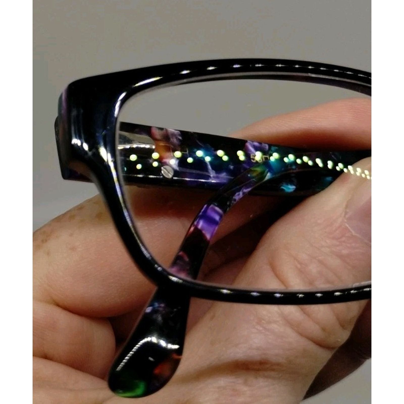 Vintage Elizabeth Arden EA 1098-2 Women Eyeglass Frames Black Multic Size ONE SIZE - 9 Thumbnail