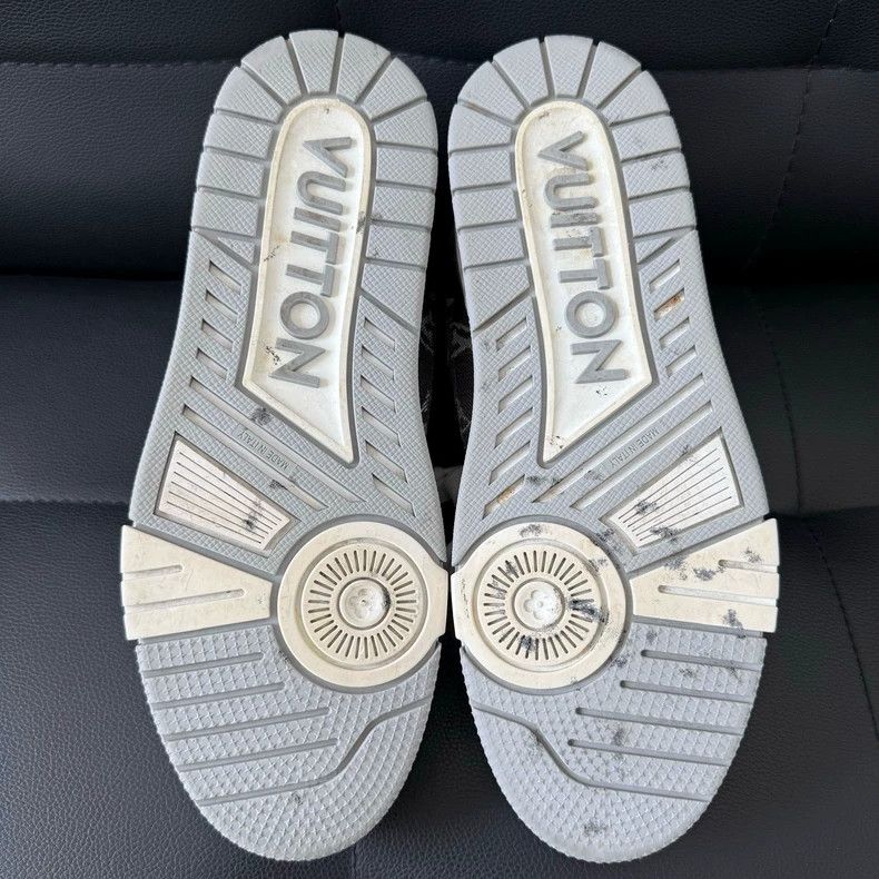 Louis Vuitton Louis Vuitton 24 New Men's Grey and White Denim Low Top Sl Size US 7 / EU 40 - 6 Thumbnail