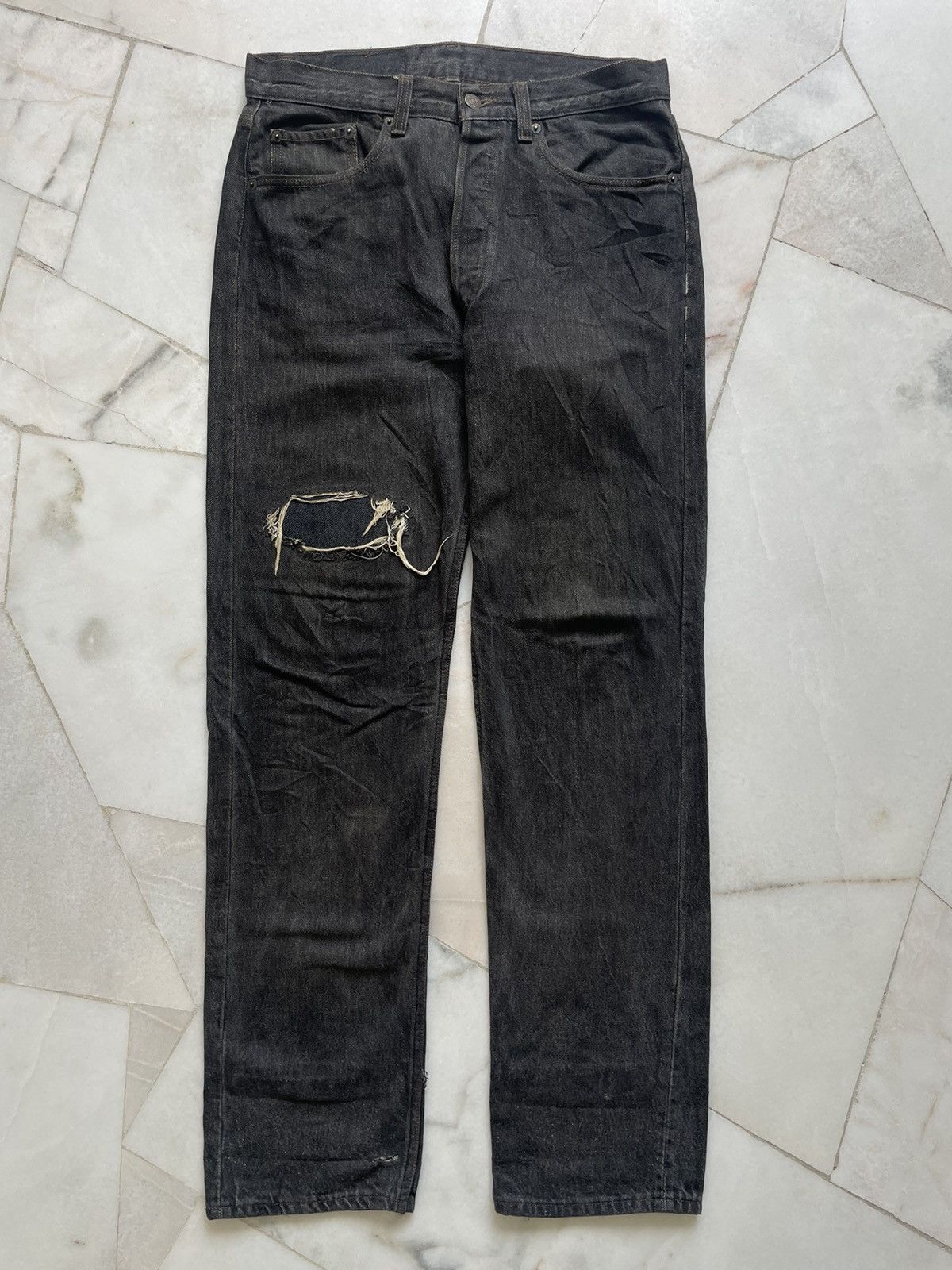 Levi's Vintage 80s Levis Single R Thrashed & Repair Jeans 32x33 Size US 32 / EU 48 - 1 Thumbnail