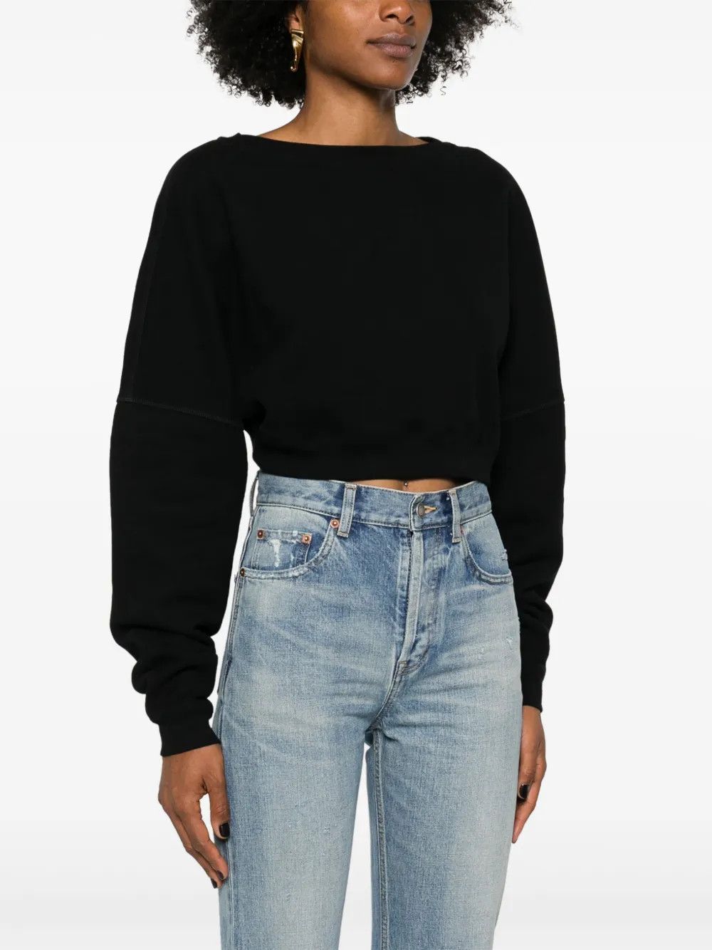 Saint Laurent Paris o1y0126 Sweatshirt in Black Size L / US 10 / IT 46 - 3 Thumbnail