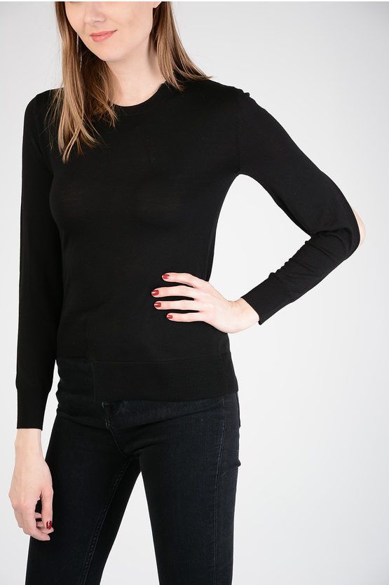 image of Neil Barrett Wool Asymmetric Sweater in Black, Women's (Size Medium)