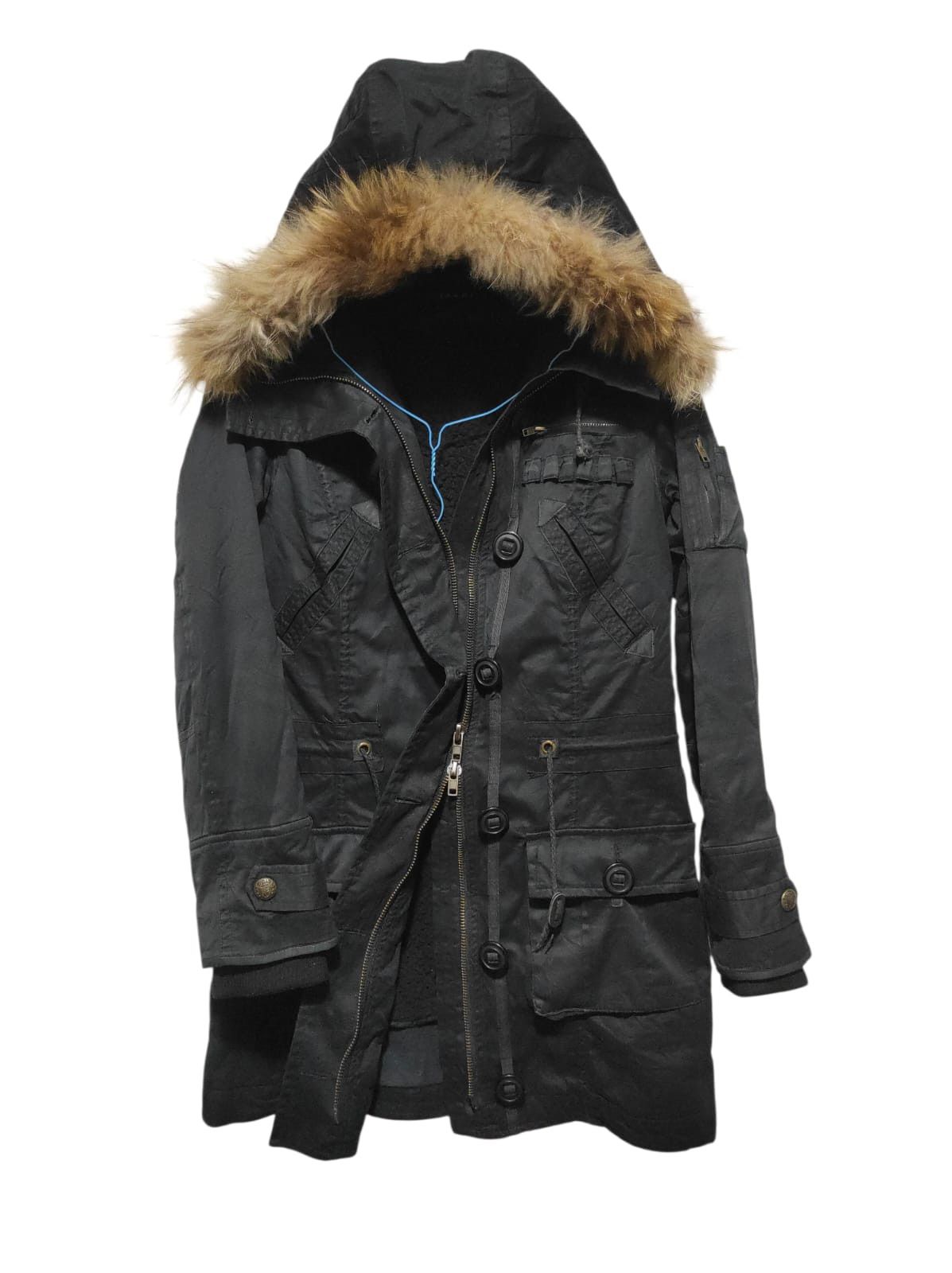 14th Addiction INGNI Double Zip fur hoodie parka jacket LGB style Size US S / EU 44-46 / 1 - 1 Thumbnail
