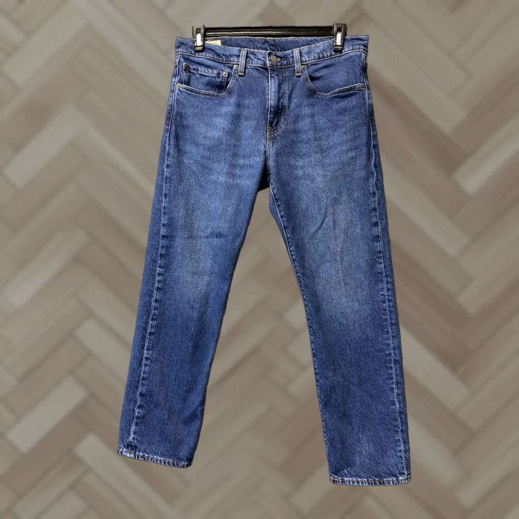 Levi's Levi's Jeans 502 Mens 34x30 Slim Straight Denim Blue Medium Wash Cotton Zip Button 5-Pocket Classic USA Men Size US 34 / EU 50 - 1 Thumbnail