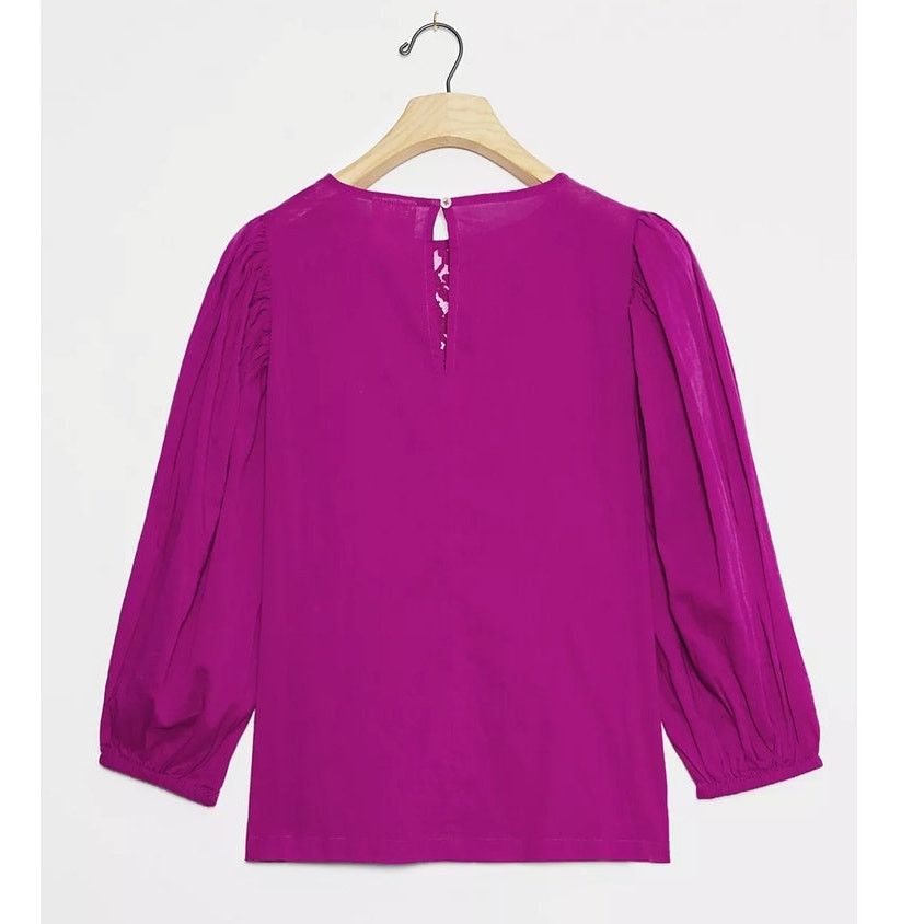 Anthropologie New Anthropologie Farm Rio Kelsie Blouse $118 XSP Violet Size XS / US 0-2 / IT 36-38 - 4 Thumbnail