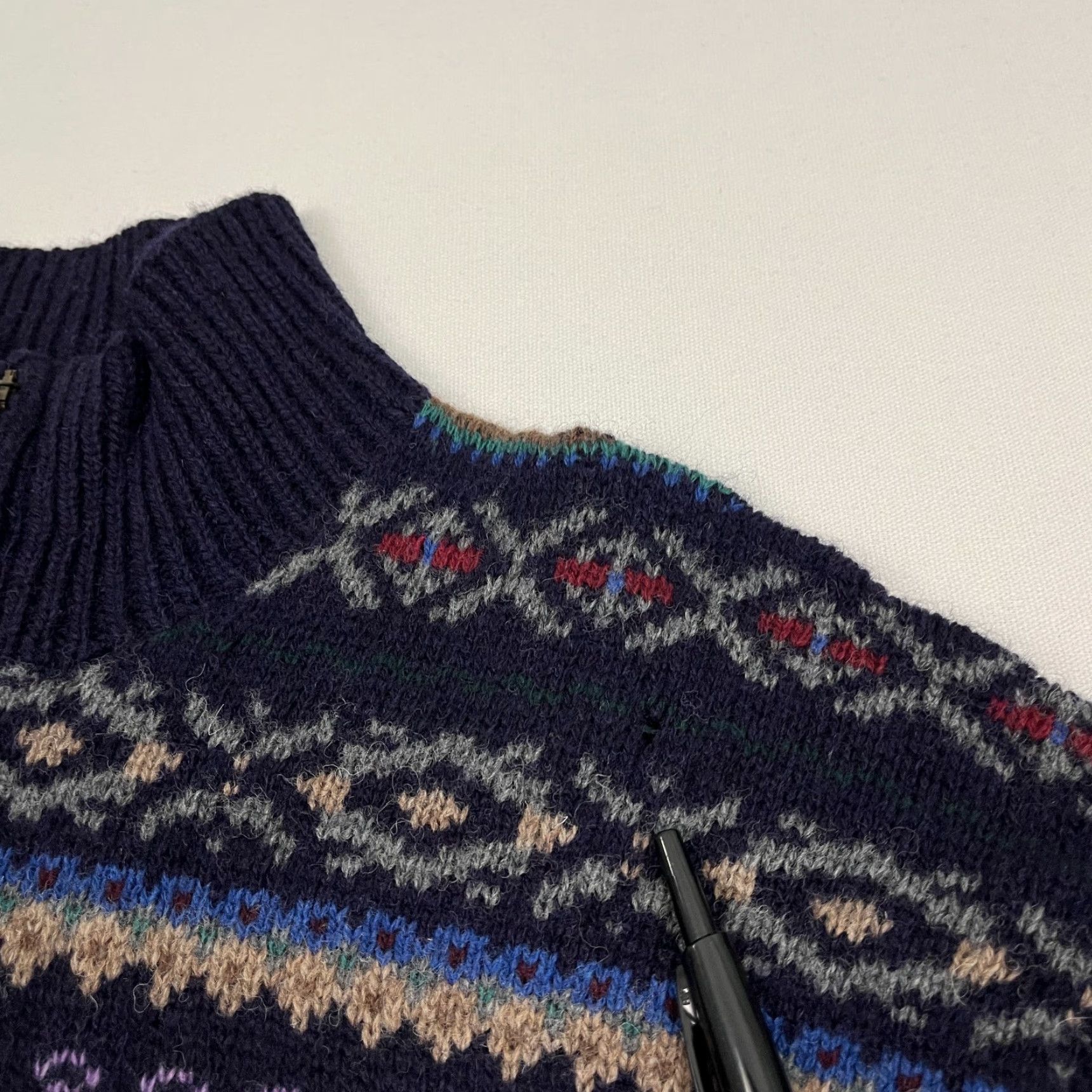 Polo Ralph Lauren VTG Polo Ralph Lauren Hand Knit Mens Sweater 2XL Lambs Wool Aztec Quarter Zip Mock Neck Long Sleeve Geometric Multicolor Pullover Size US XXL / EU 58 / 5 - 6 Thumbnail