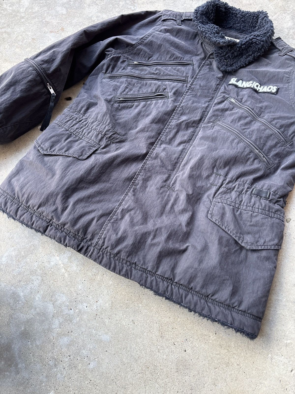 Other Vintage RNA Slang Women’s Black Fur Lined Tactical Jacket Size M / US 6-8 / IT 42-44 - 10 Thumbnail