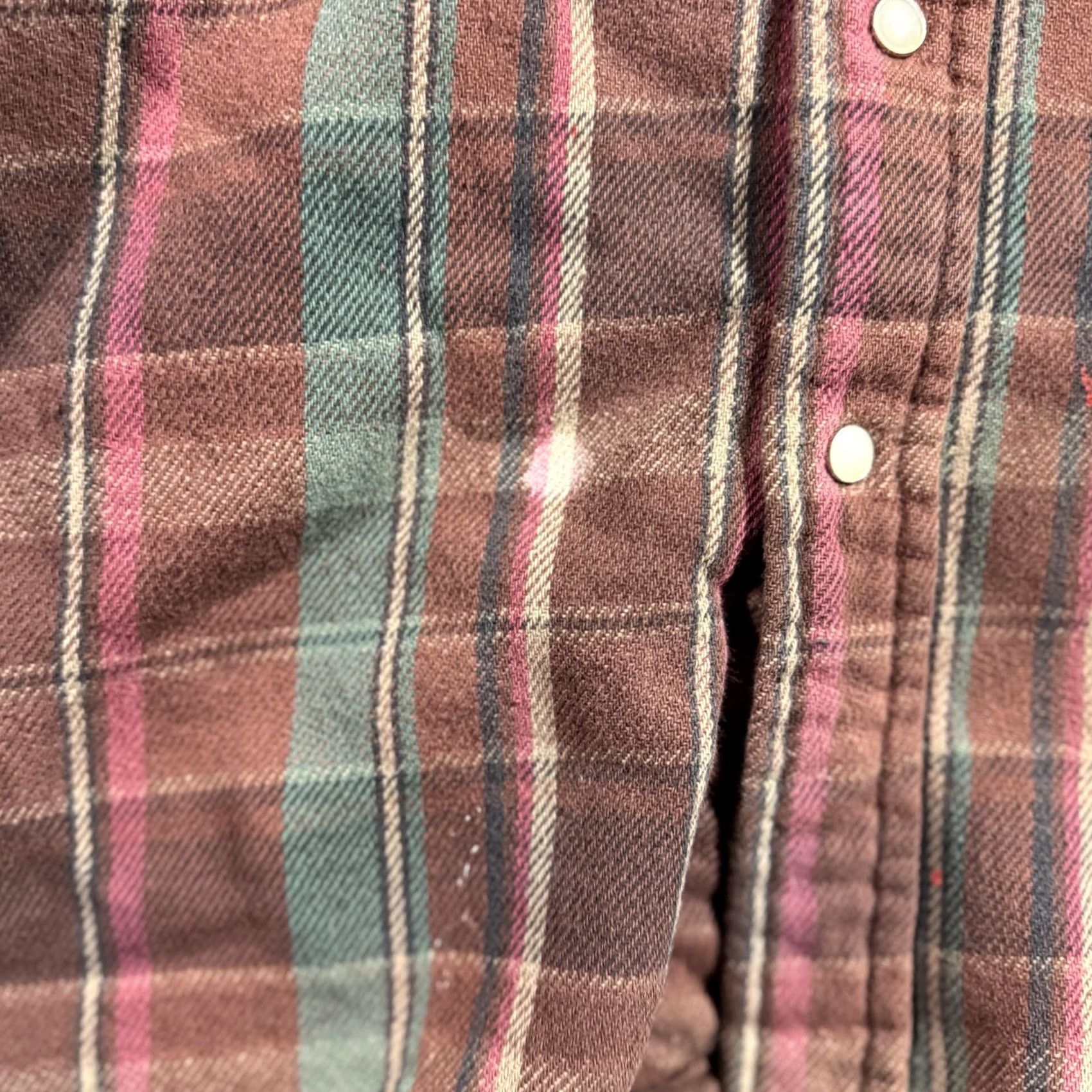 Vintage Five Brother Jacket Mens Large Brown Plaid Quilted Flannel Snap Front Workwear Size US L / EU 52-54 / 3 - 6 Thumbnail