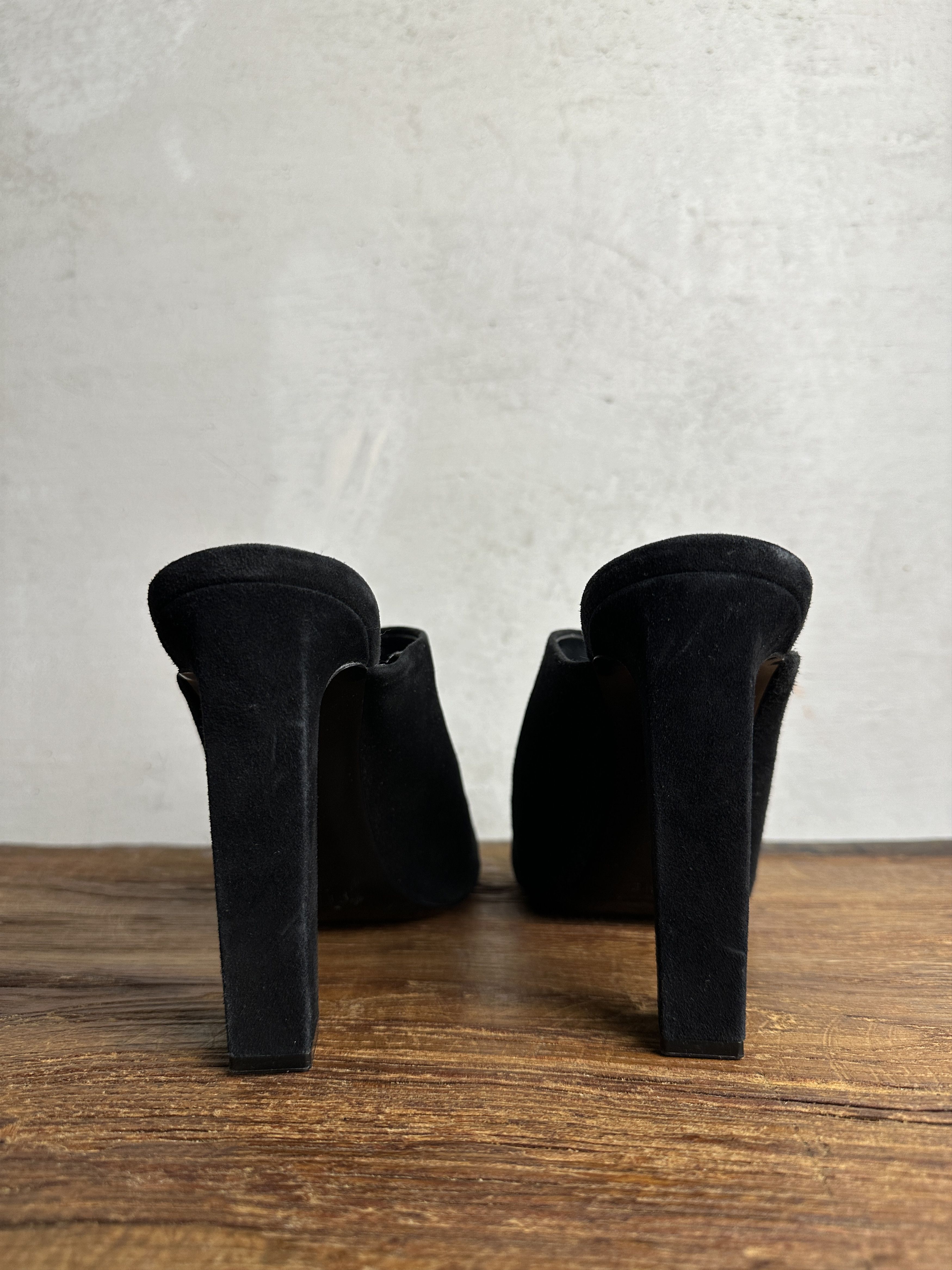 Celine Old Celine Open Toe Suede Mules Size US 8 / IT 38 - 3 Thumbnail