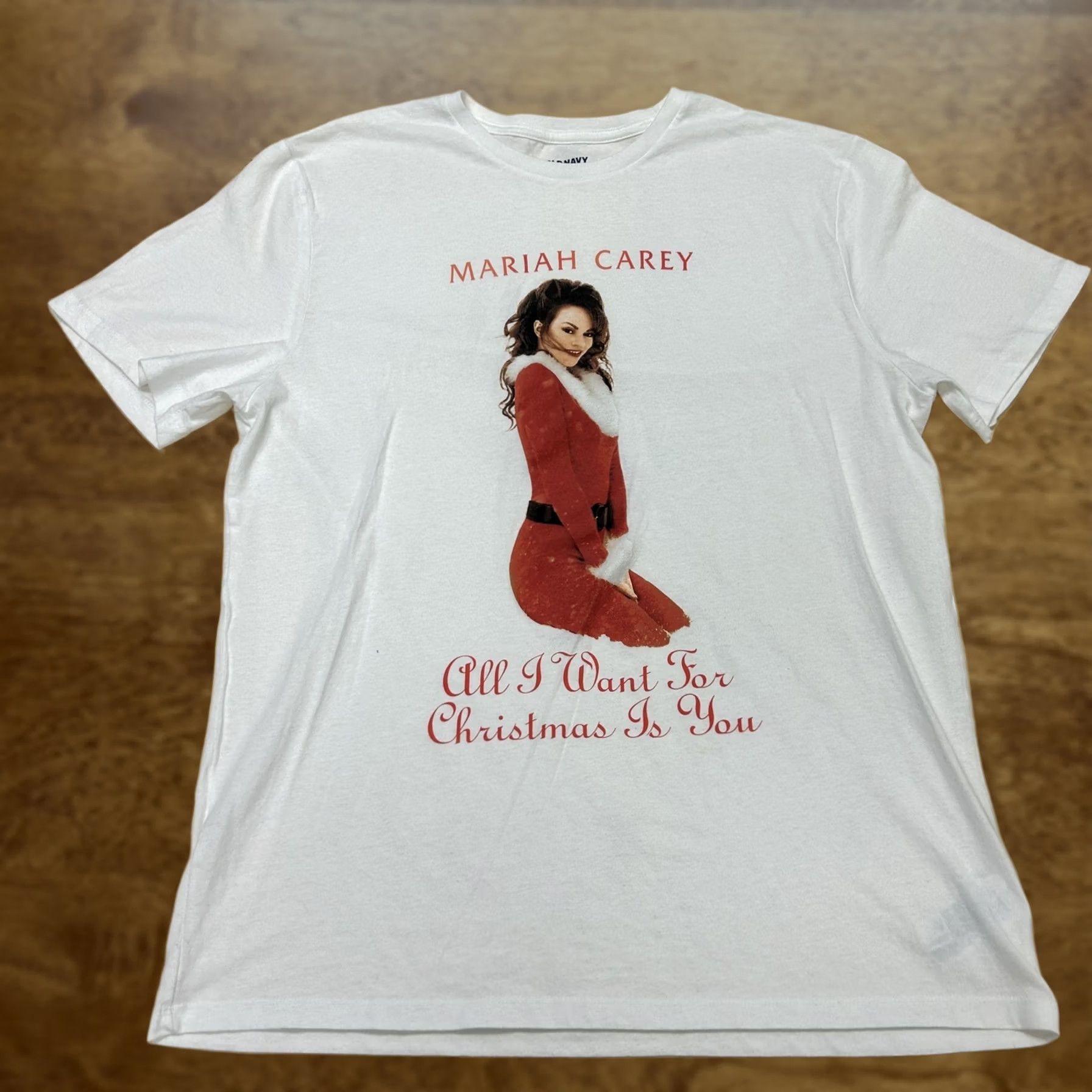 Old Navy Mariah Carey Mens Large White Christmas Graphic Shirt Old Navy Size US L / EU 52-54 / 3 - 1 Thumbnail