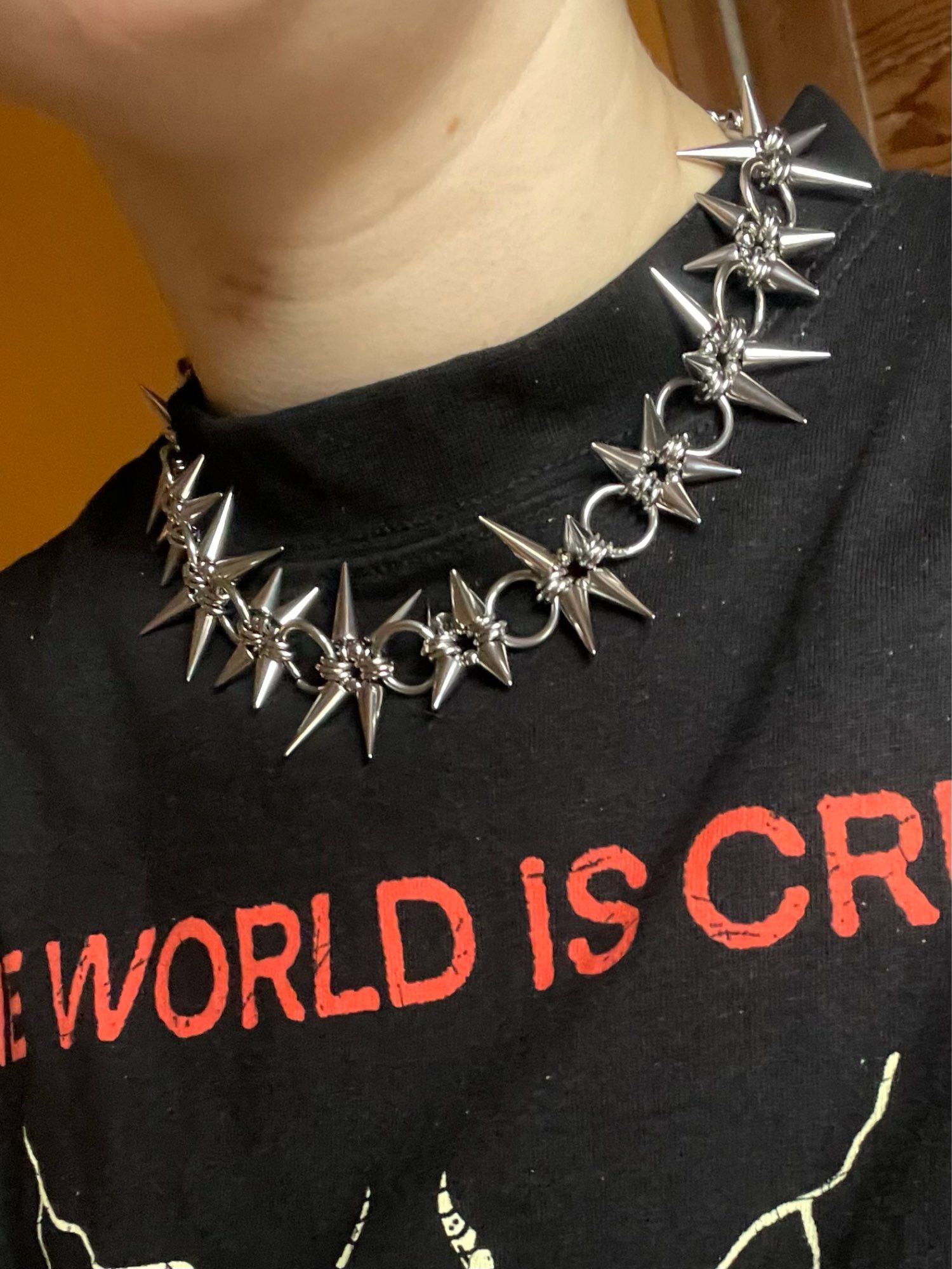 Japanese Brand Rivet Chain Choker Necklace Size ONE SIZE - 3 Thumbnail